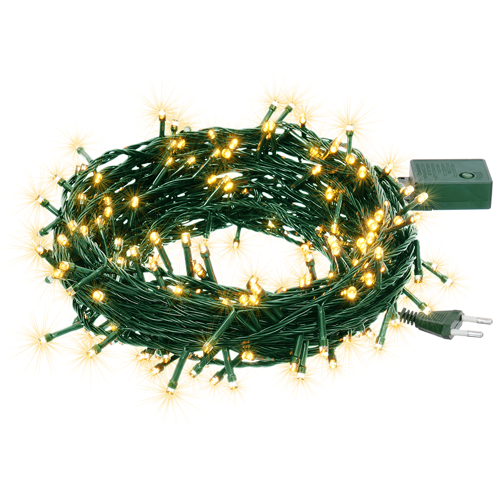 Электрогирлянда Vegas Нить 200 теплых LED 20 м со стартовым шнуром, цвет зеленый - фото 2