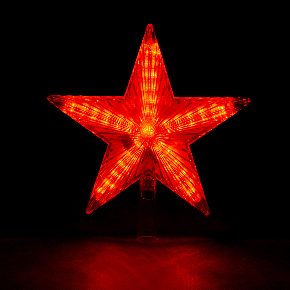 фото Верхушка на елку звезда красная 30 красных мигающих led 20х20 см vegas
