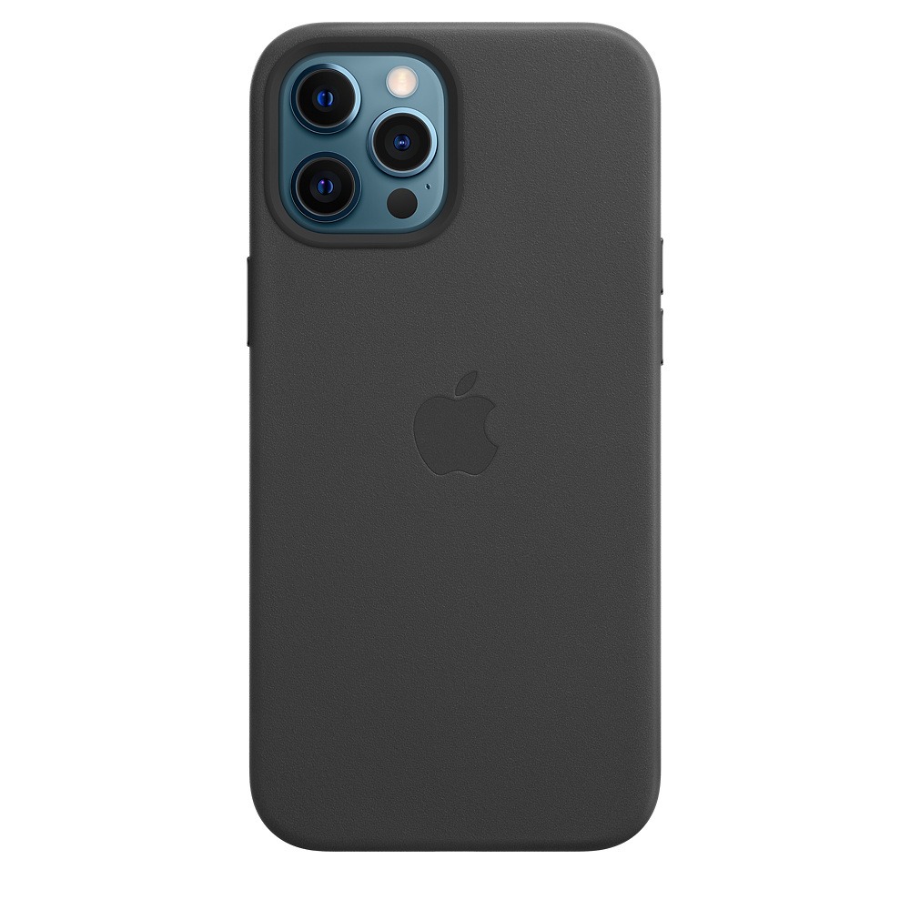 Чехол для смартфона Apple iPhone 12 Pro Max кожаный MagSafe, черный