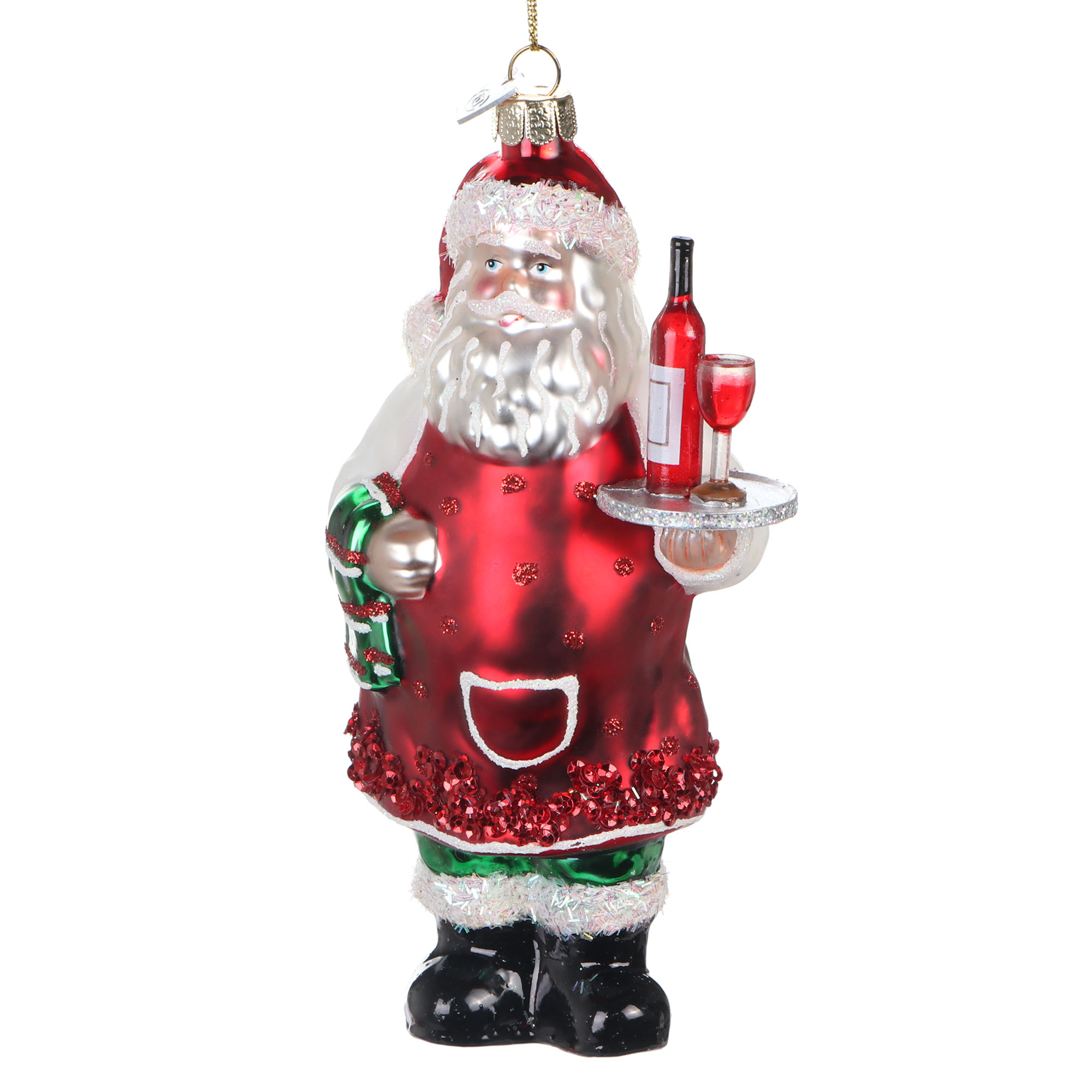 

Игрушка елочная Kurt S. Adler Санта-сомелье 15,5 см, Красный