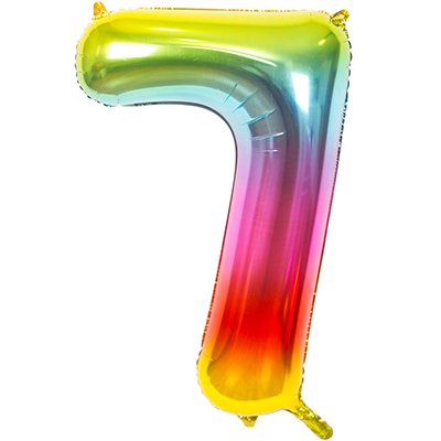 

Шары Веселая затея Цифра к 7 40 радуга металлик