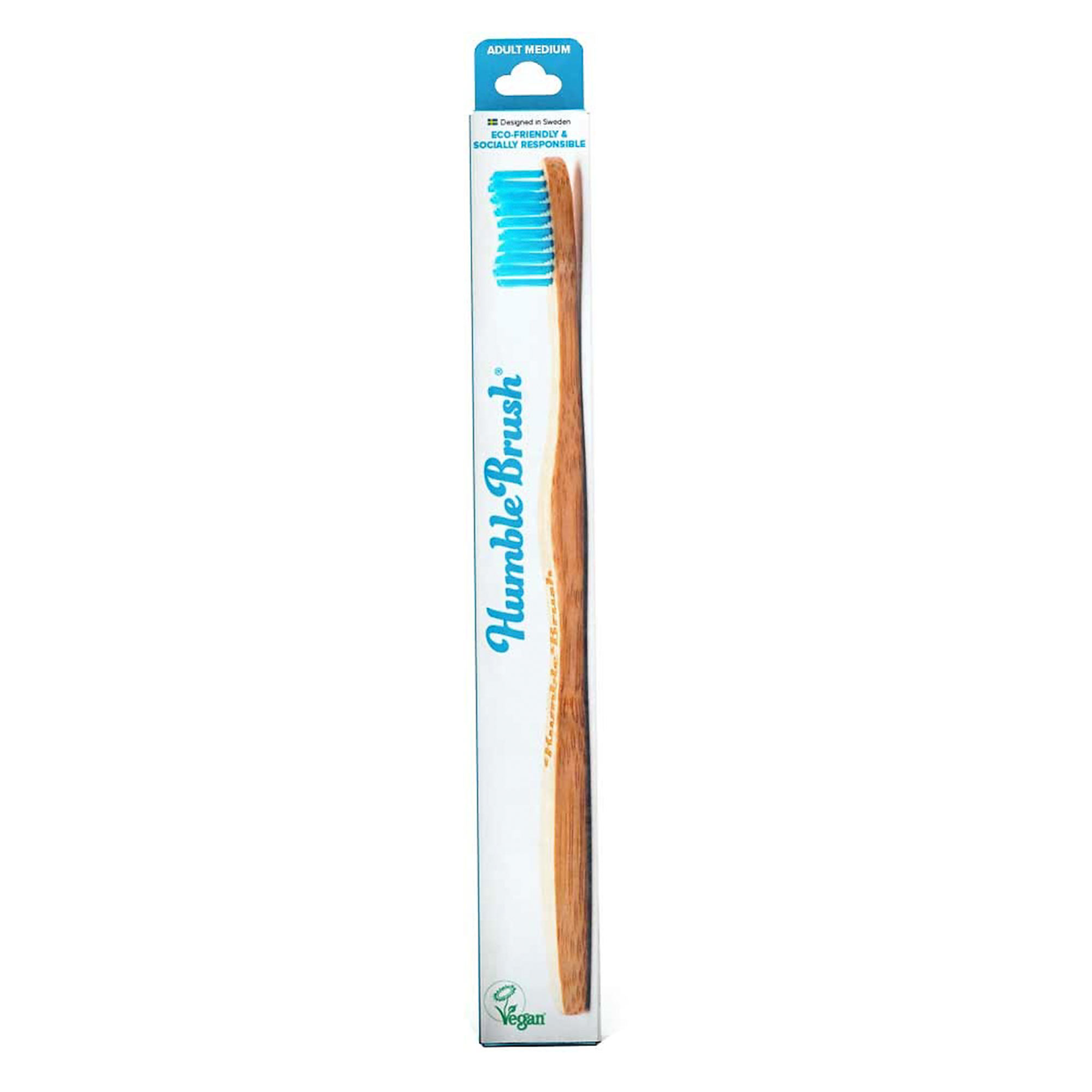 Зубная щетка бамбуковая Humble Brush голубая средняя
