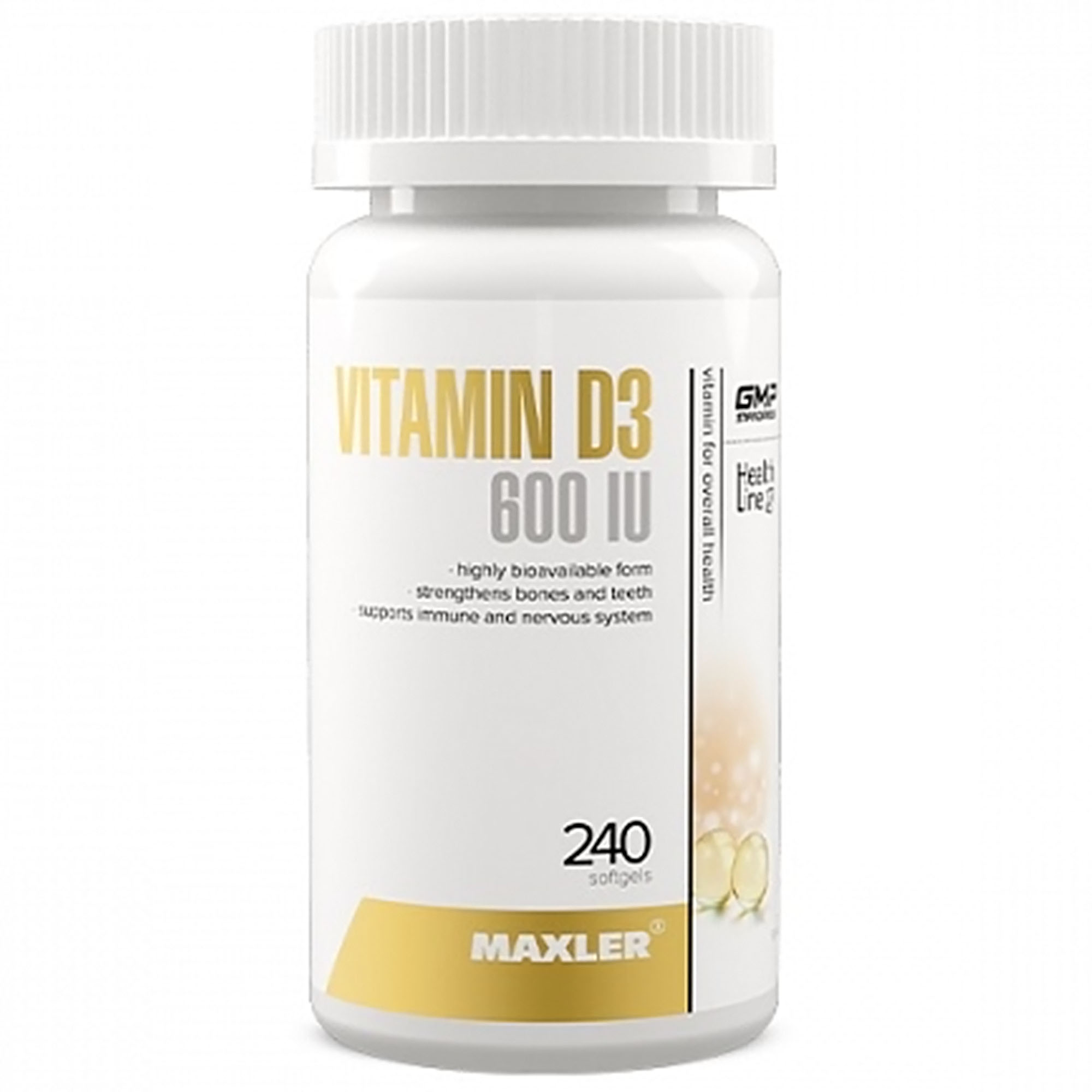 Витамины MAXLER Vitamin D3 600IU, 240 капсул cal mag citrate with vitamin d3