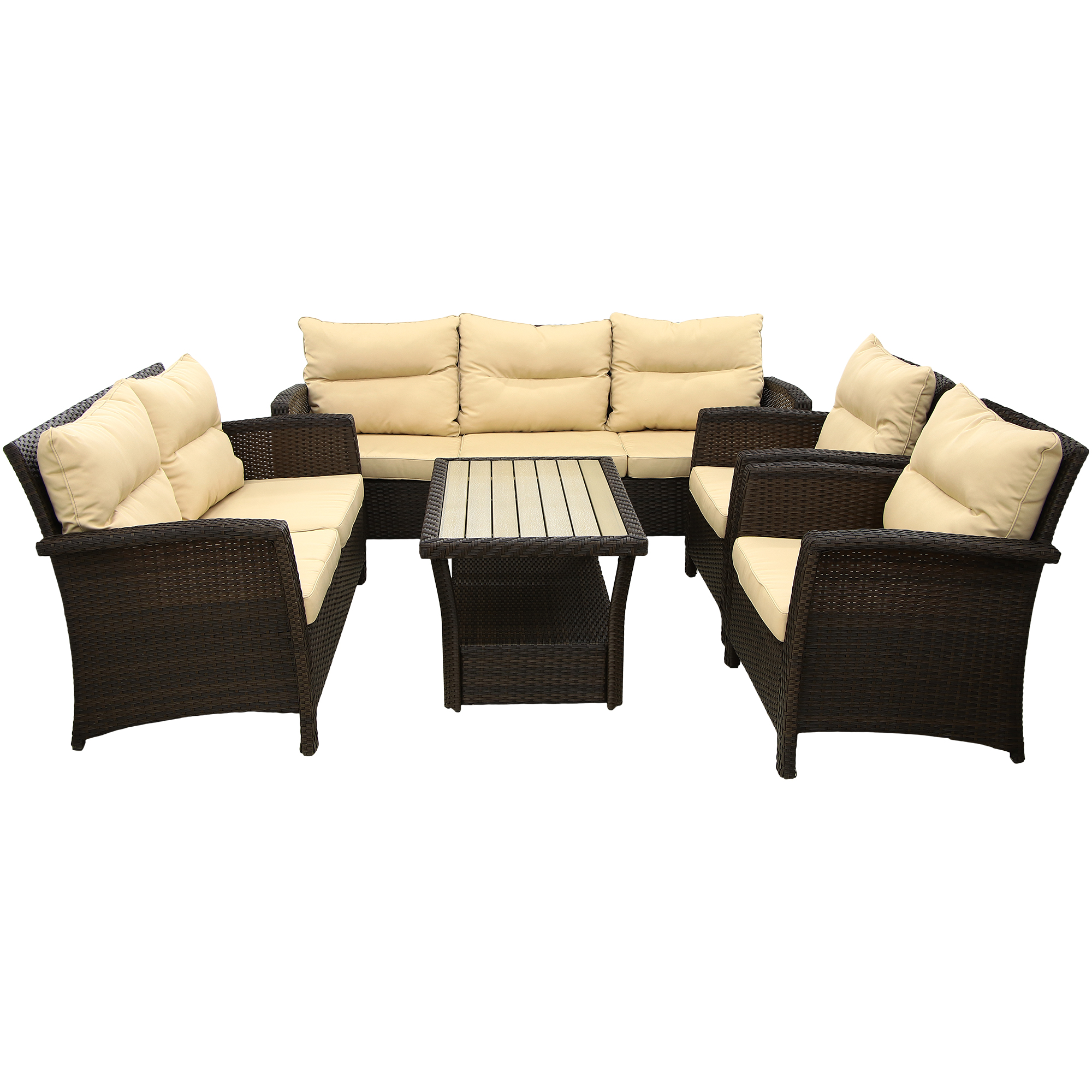 Комплект мебели Yuhang 5 предметов, цвет коричневый, размер 142х76х84/207х76х84 см - фото 2