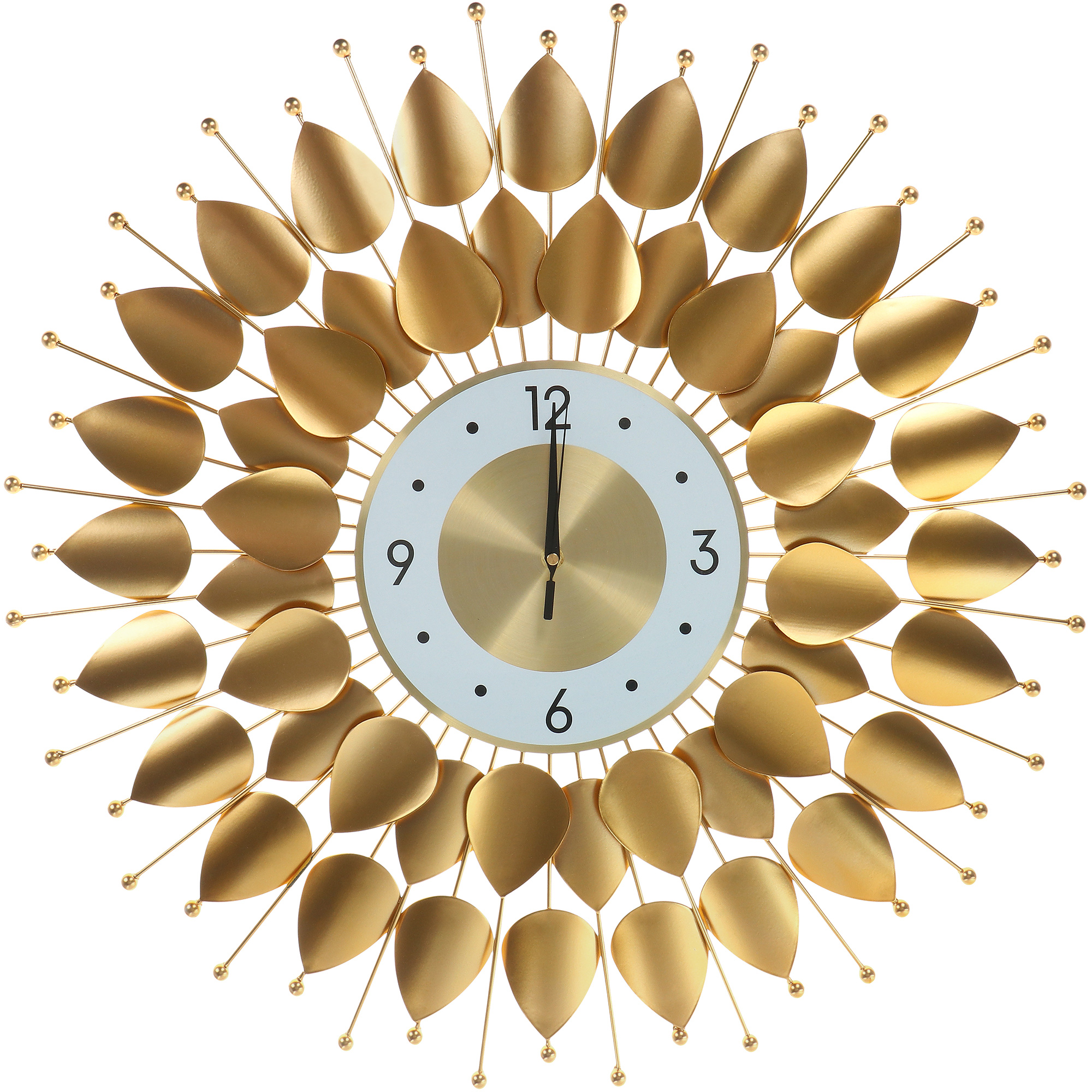 Часы настенные JJT Золотые лепестки, 70х70 см, цвет золотой