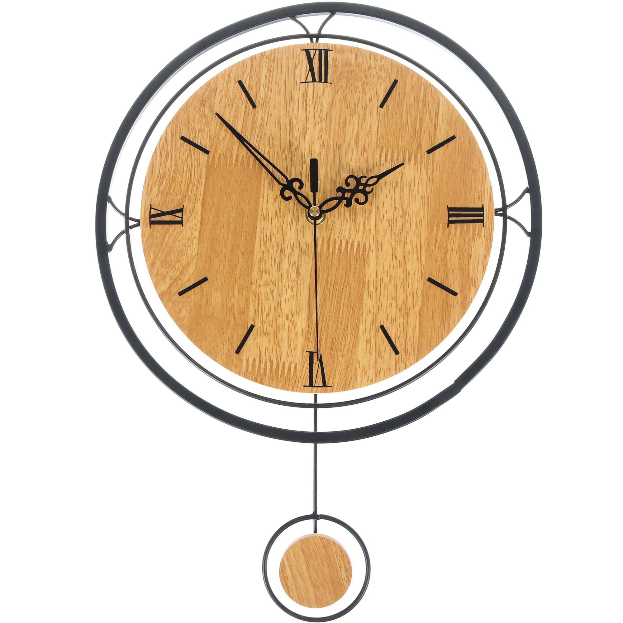 фото Часы jjt настенные деревянные в кольце 30х41 см
