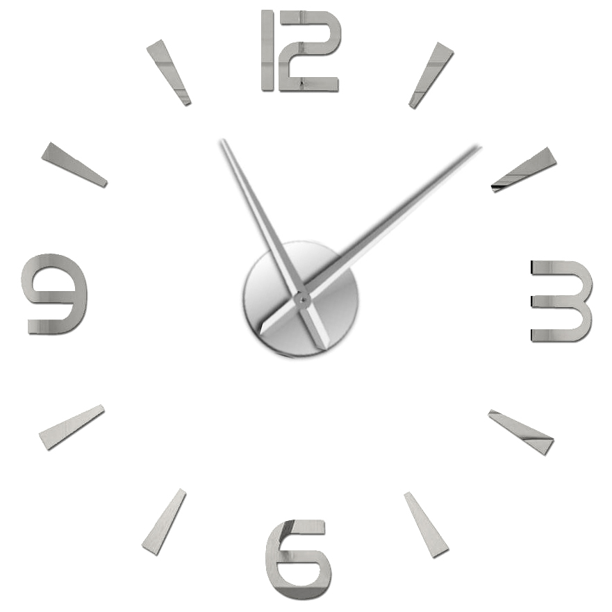 Часы настенные JJT Diy 120 см серебряные, цвет серебряный