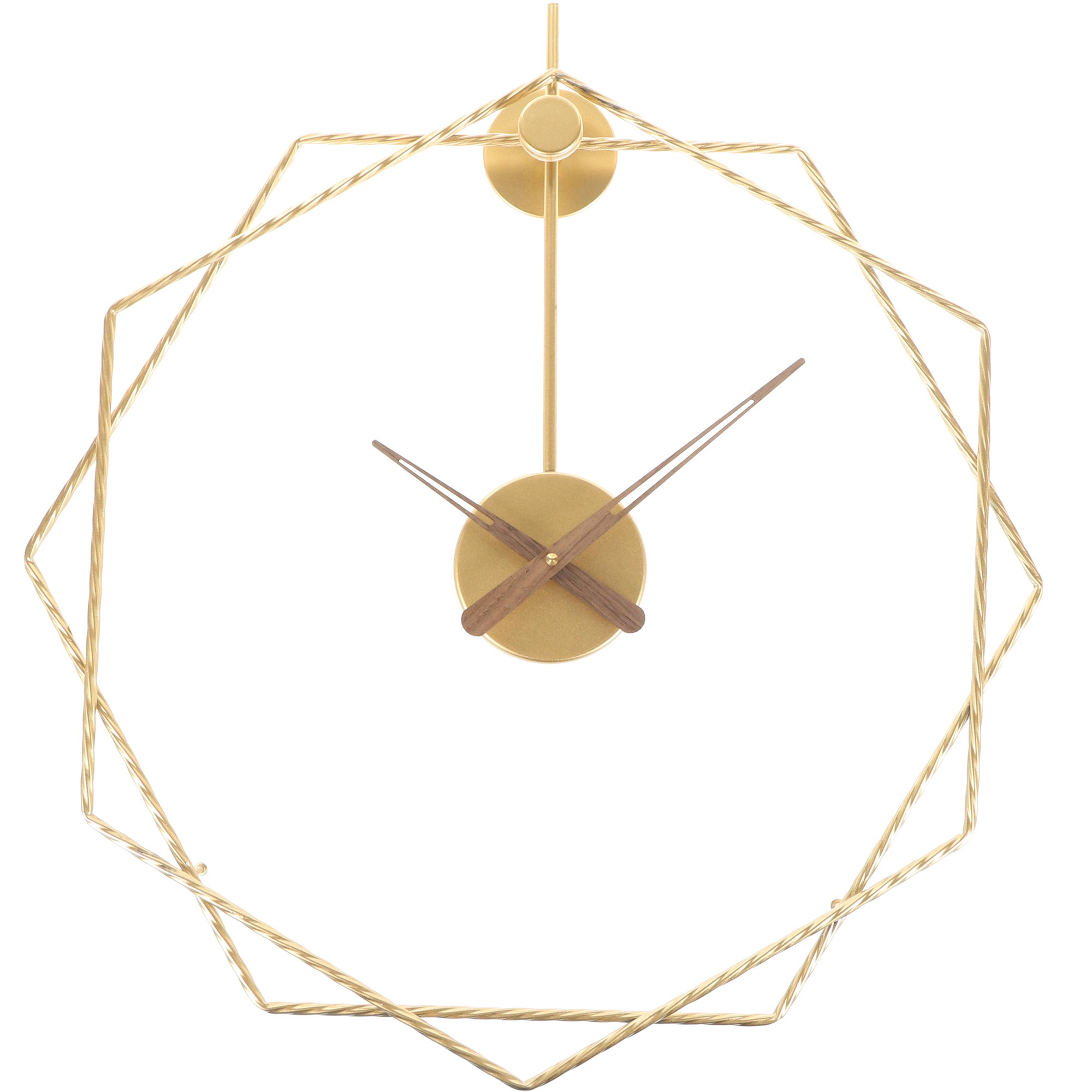 фото Настенный часы jjt геометрия золотые 50х50 см