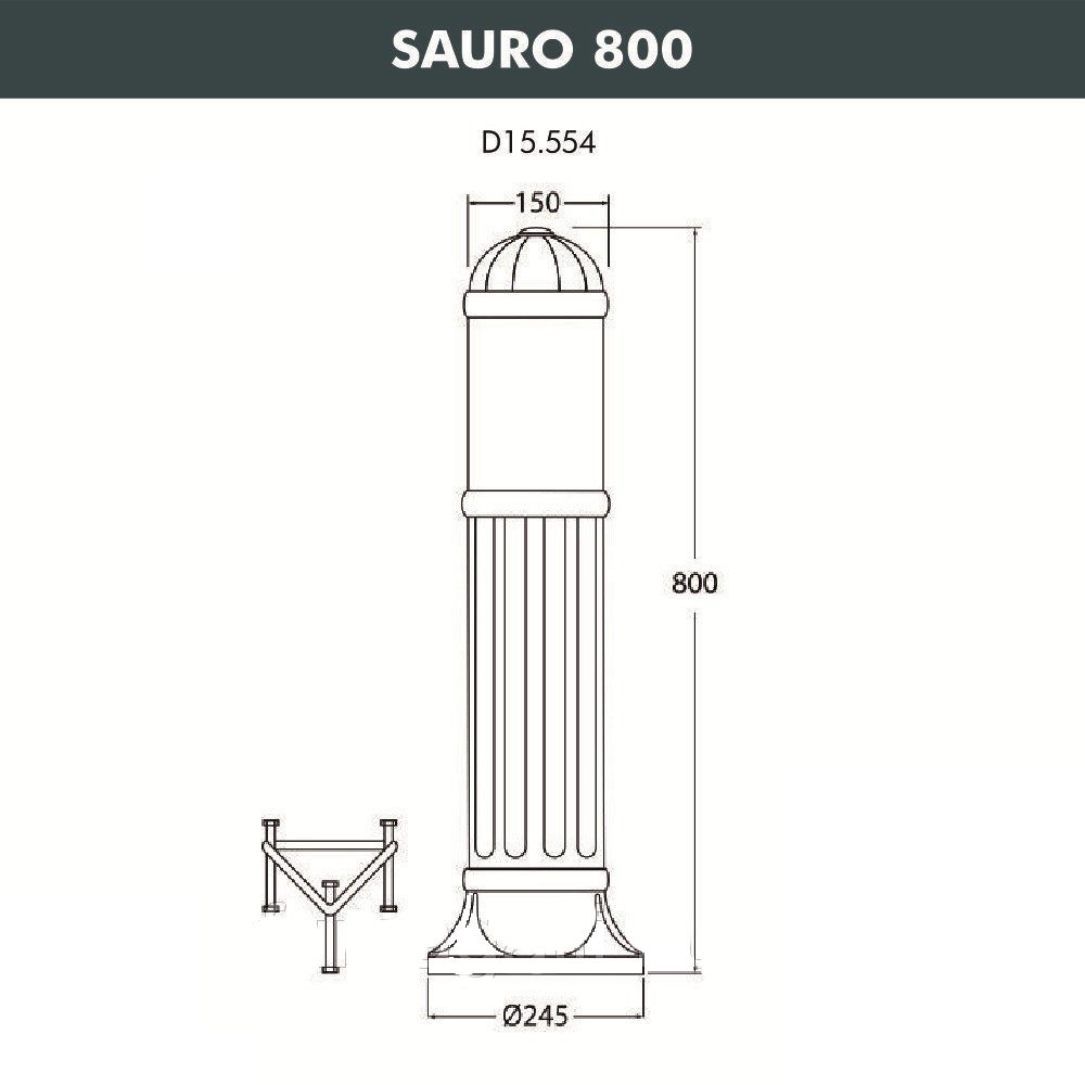 Светильник Fumagalli sauro 800 реф хром. Чeрный прозрачный - фото 2
