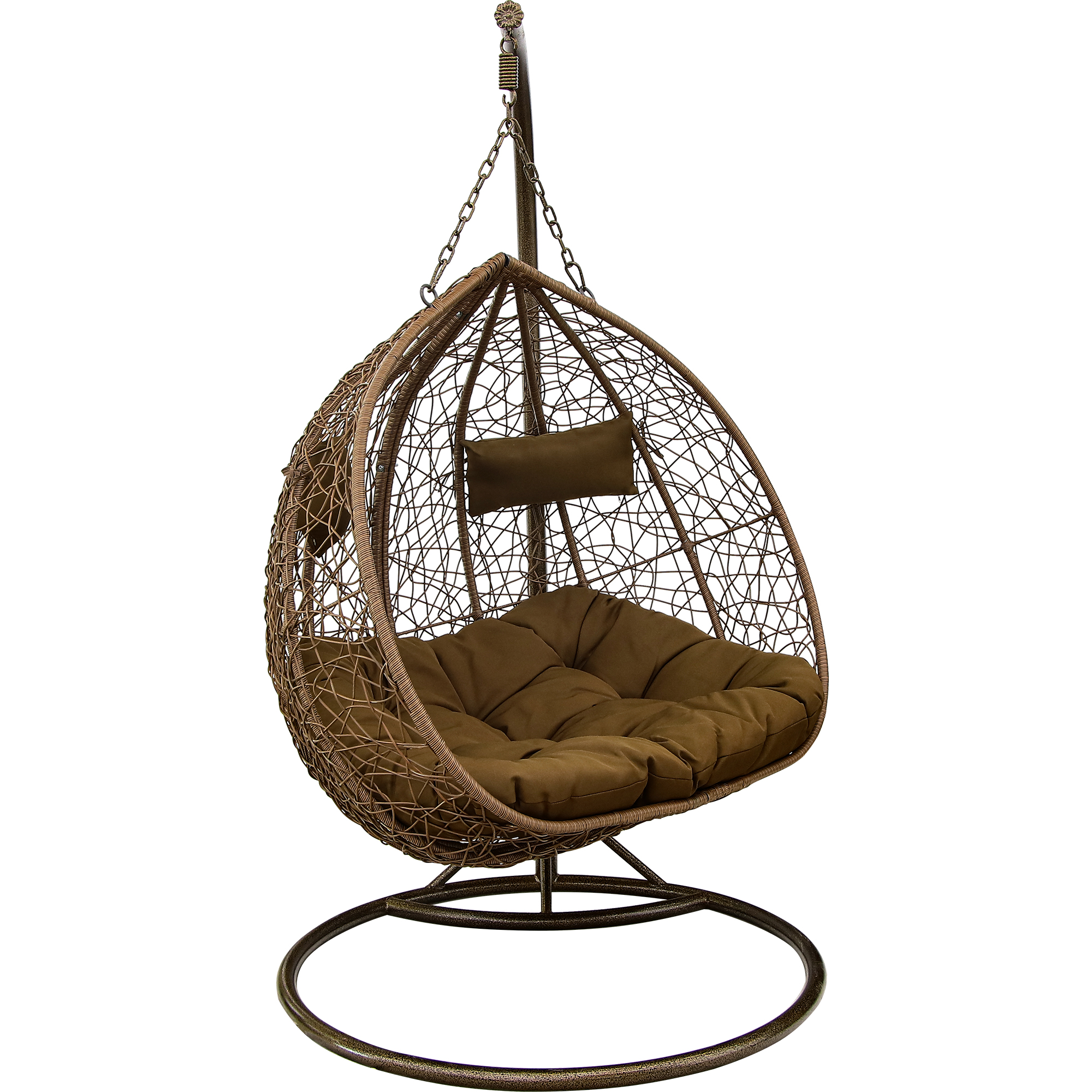 Кресло подвесное Art and craft furniture двухместное искусственный ротанг, цвет коричневый