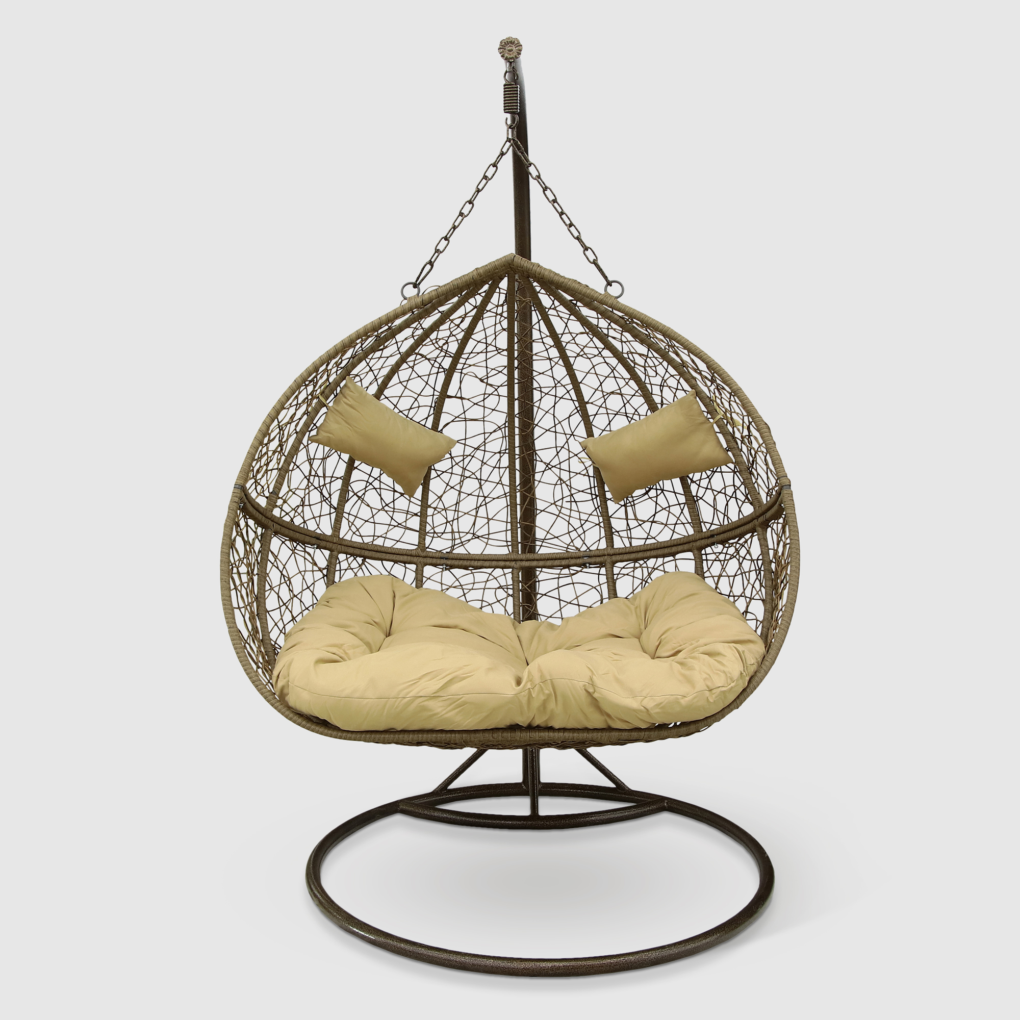 Кресло подвесное Art and craft furniture двухместное искусственный ротанг, цвет коричневый - фото 3