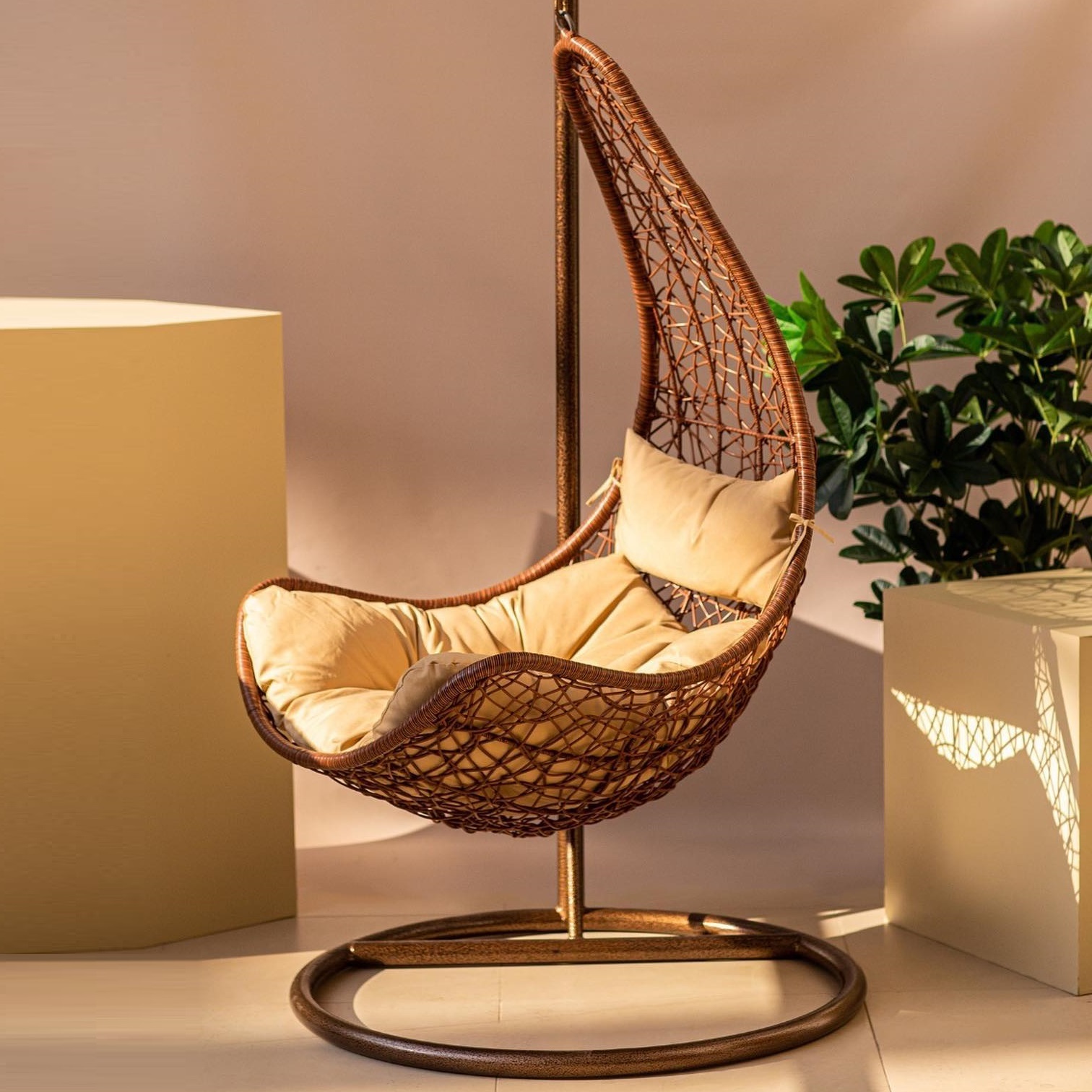 Кресло подвесное Art and craft furniture коричневое, цвет коричневый - фото 7