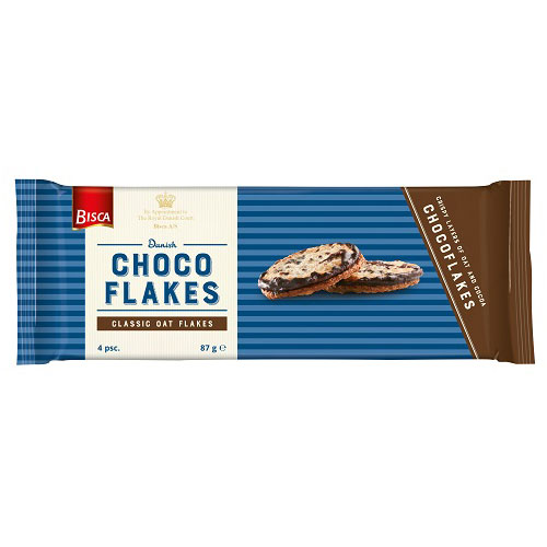 Печенье хрустящие Bisca Choco Flakes с шоколадом 87 г