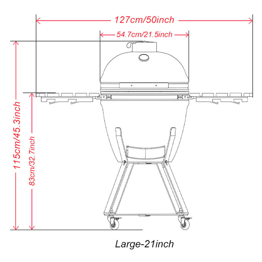 фото Барбекю керамическое steel egg bbq 127x75x115 см