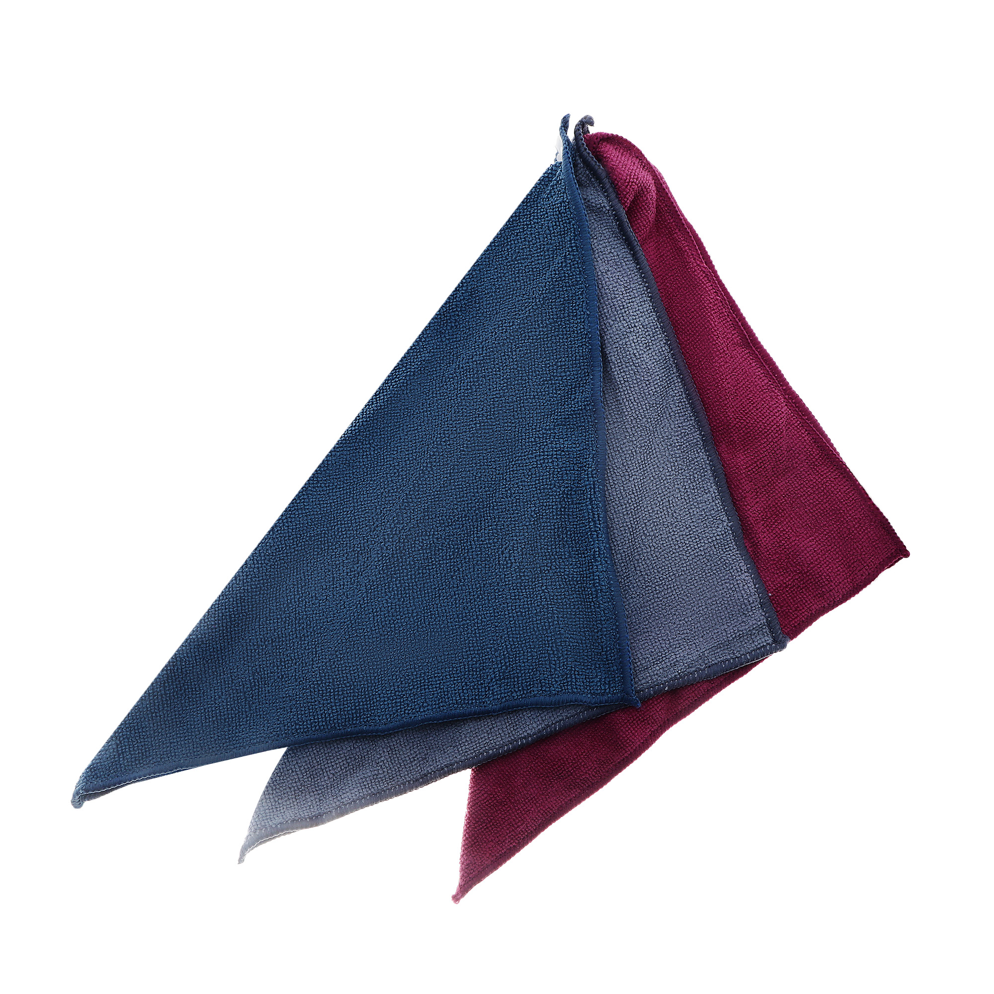 

Набор тряпок Clendy из микрофибры 30x30 см 3 шт, Синий;серый;винный