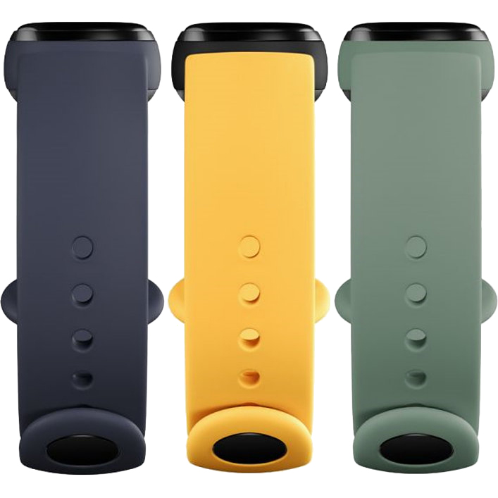 Набор ремешков для умных часов Xiaomi Mi Smart Band 5 Strap 3-Pack Navy Blue-Yellow-Mint Green BHR4640GL