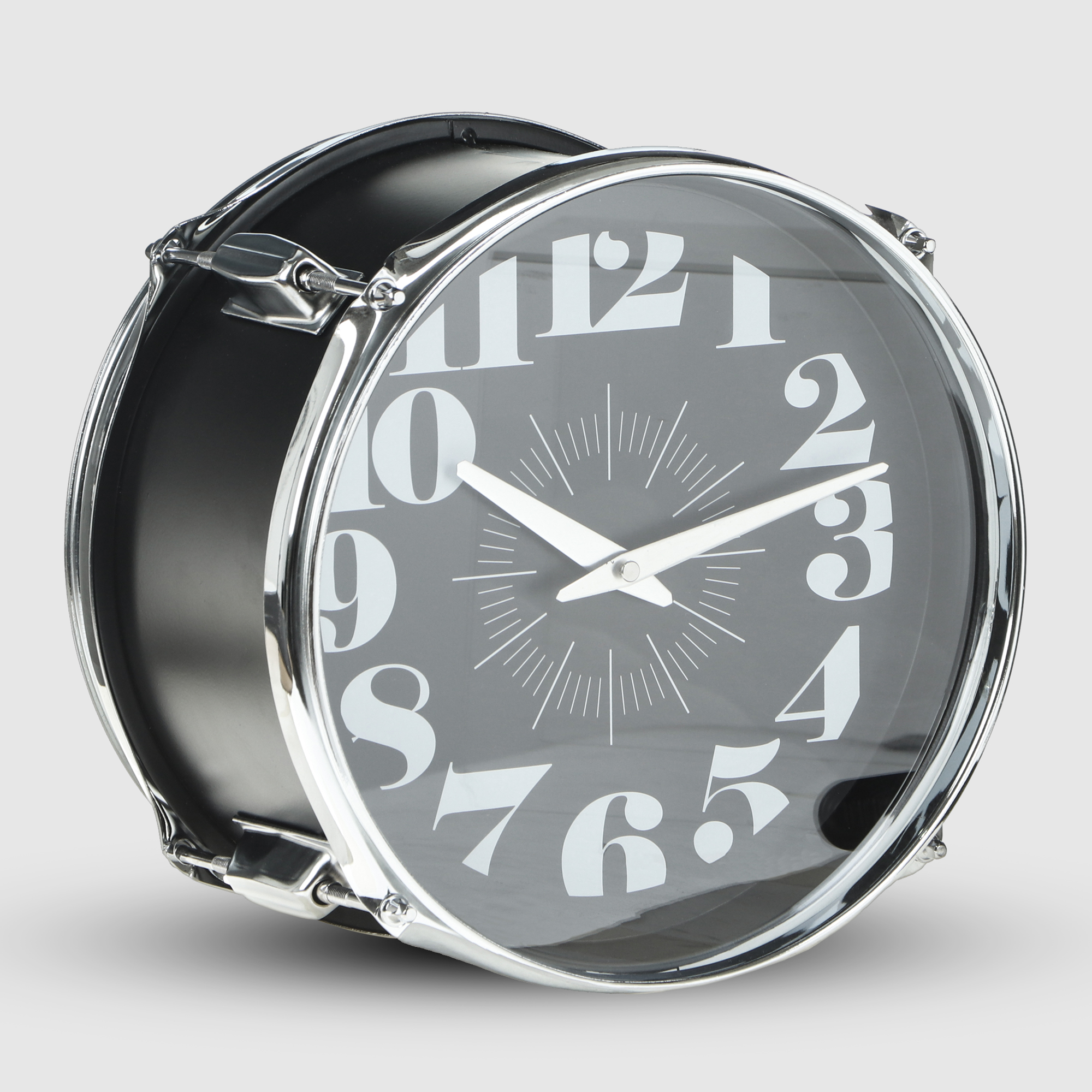 фото Часы настенные istime drum чёрные 27,5х16,7х27,5 см