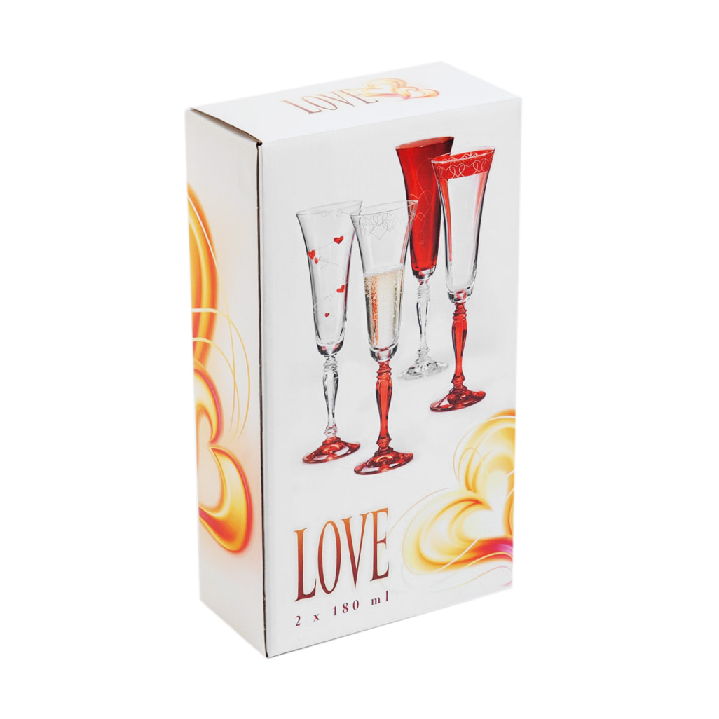 Набор бокалов для шампанского Bohemia Glass Love 2 шт, цвет прозрачный - фото 2