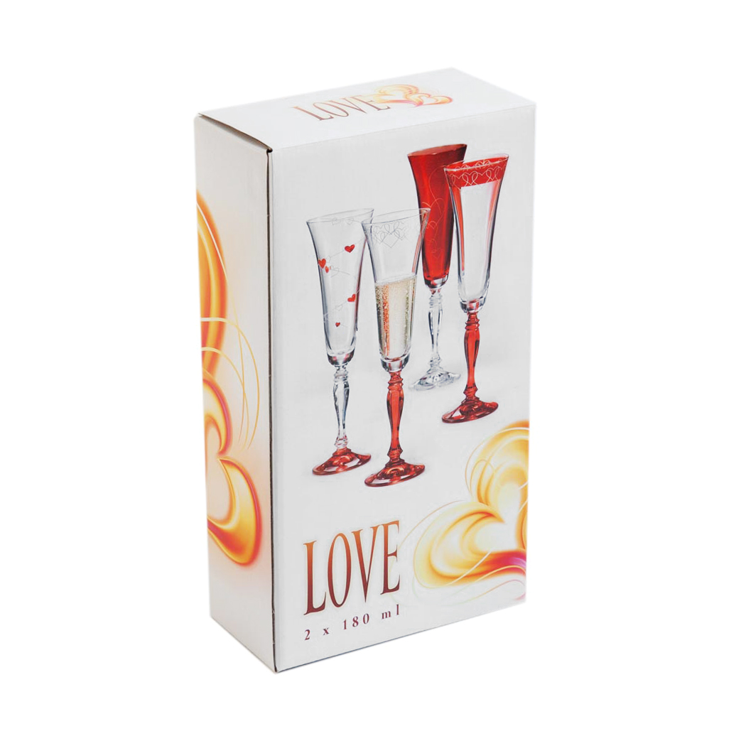 Набор бокалов для шампанского Bohemia Glass Love 2 шт, цвет прозрачный - фото 2