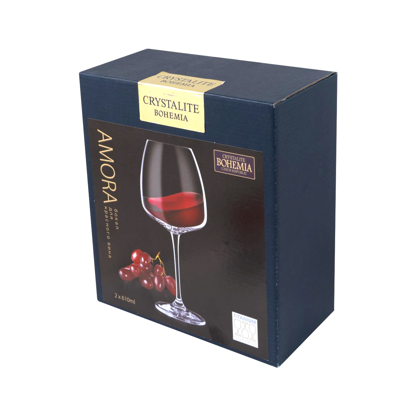 Набор бокалов для красного вина Crystalite Bohemia Амора 2 шт, цвет прозрачный - фото 1