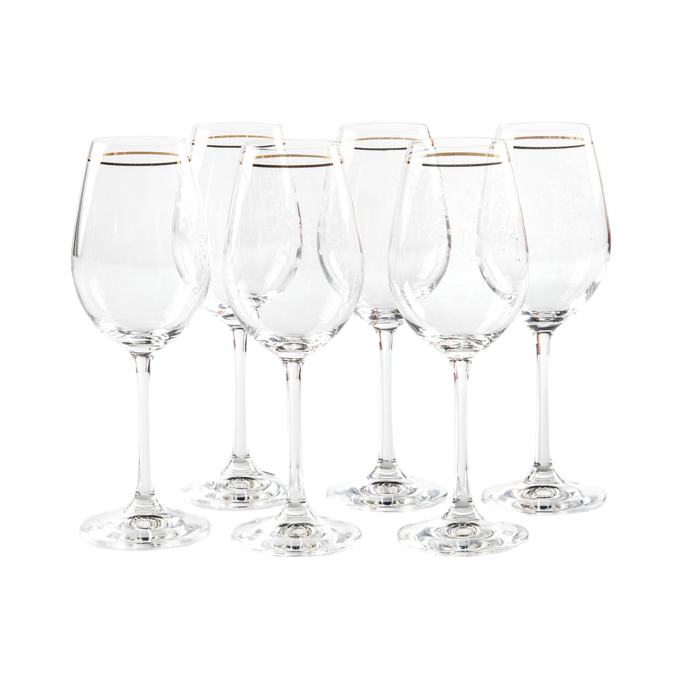 Набор бокалов для вина Bohemia Glass Виола Q9105 Ожерелье 6 шт, цвет прозрачный - фото 1