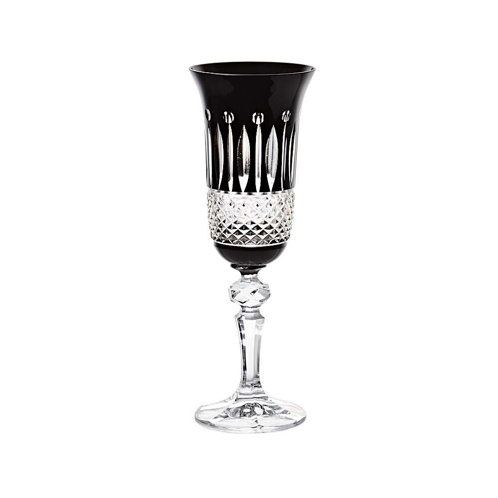 Набор бокал для шампанского Crystalite Bohemia 6 шт 150 мл французский декор черный - фото 2