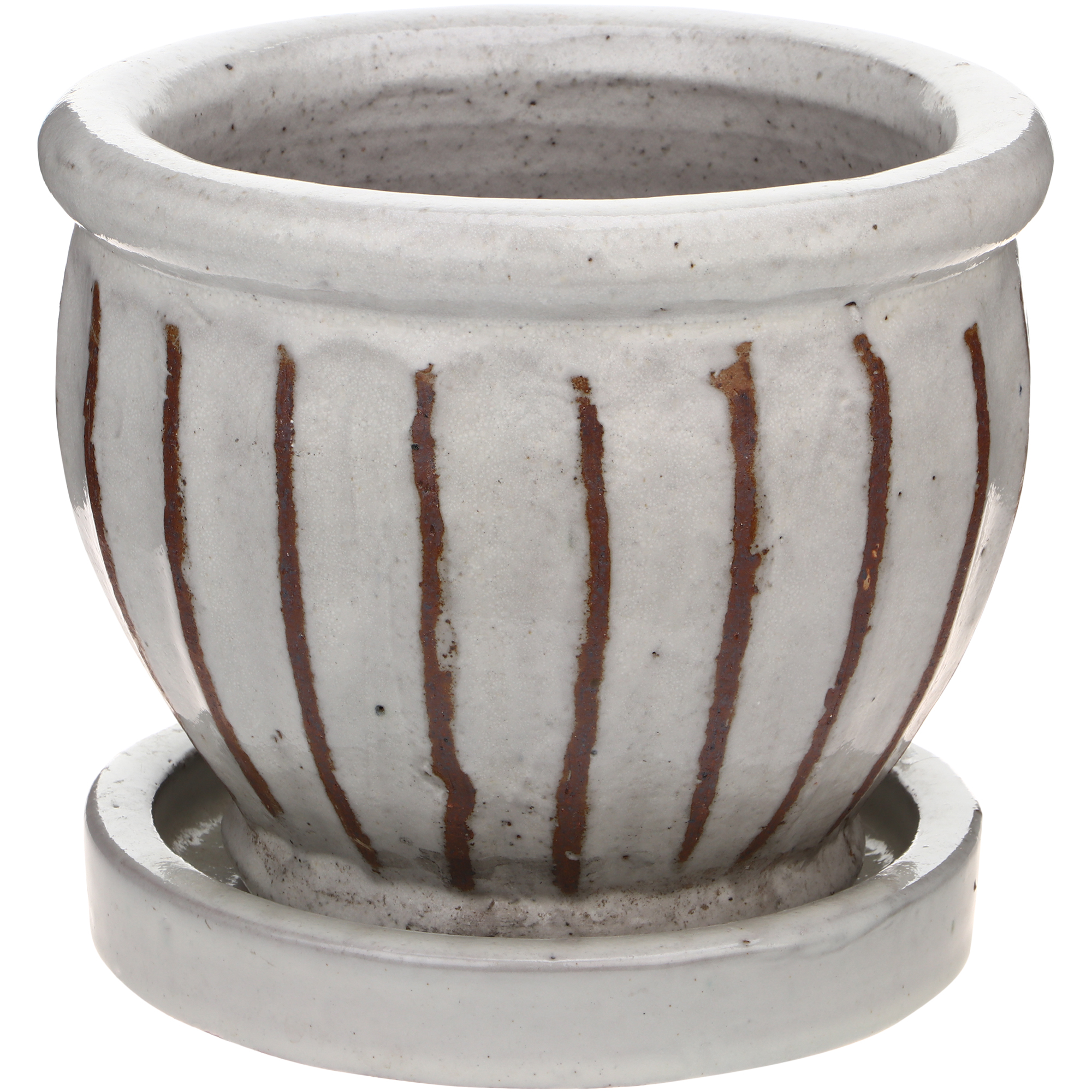 Горшок Hoang pottery Классика24x20см белый с поддоном