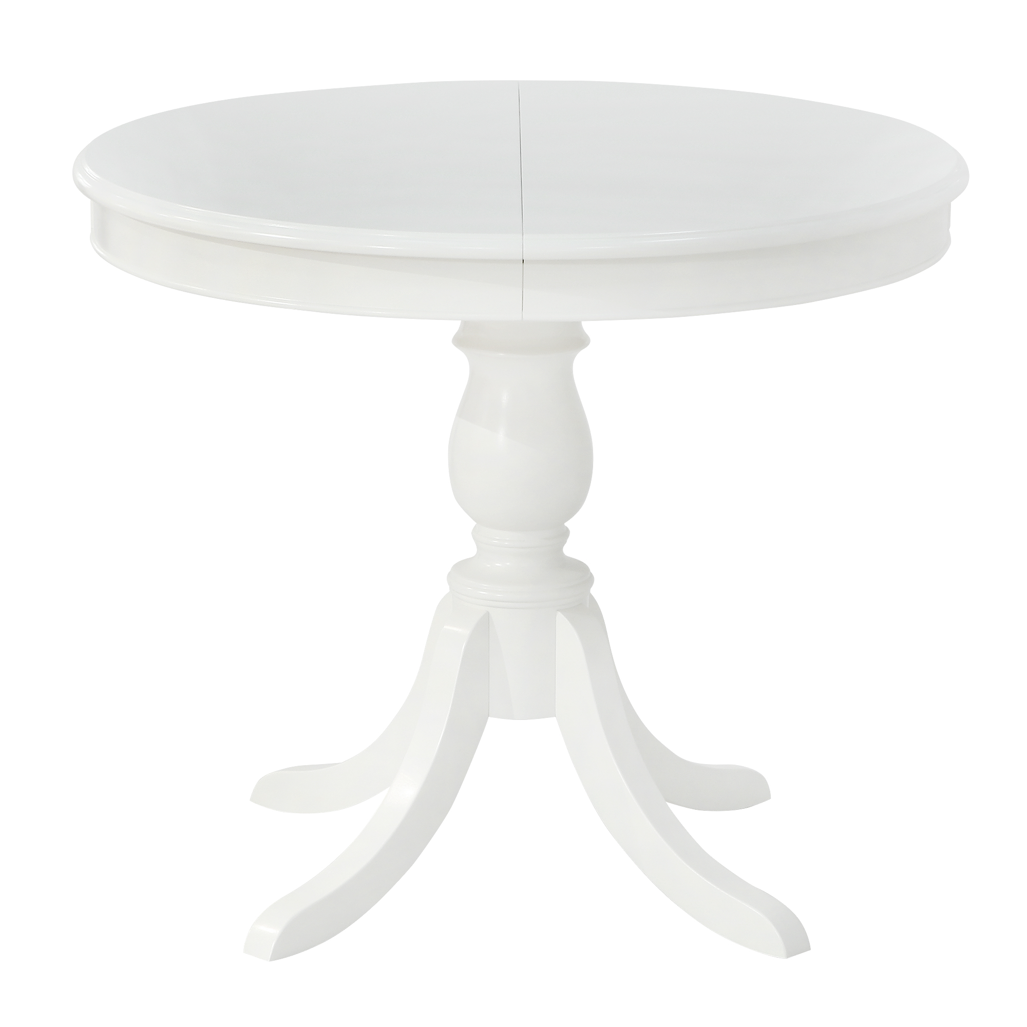 Стол обеденный Стелла охта круглый диаметр 890(1250), цвет белый - фото 1