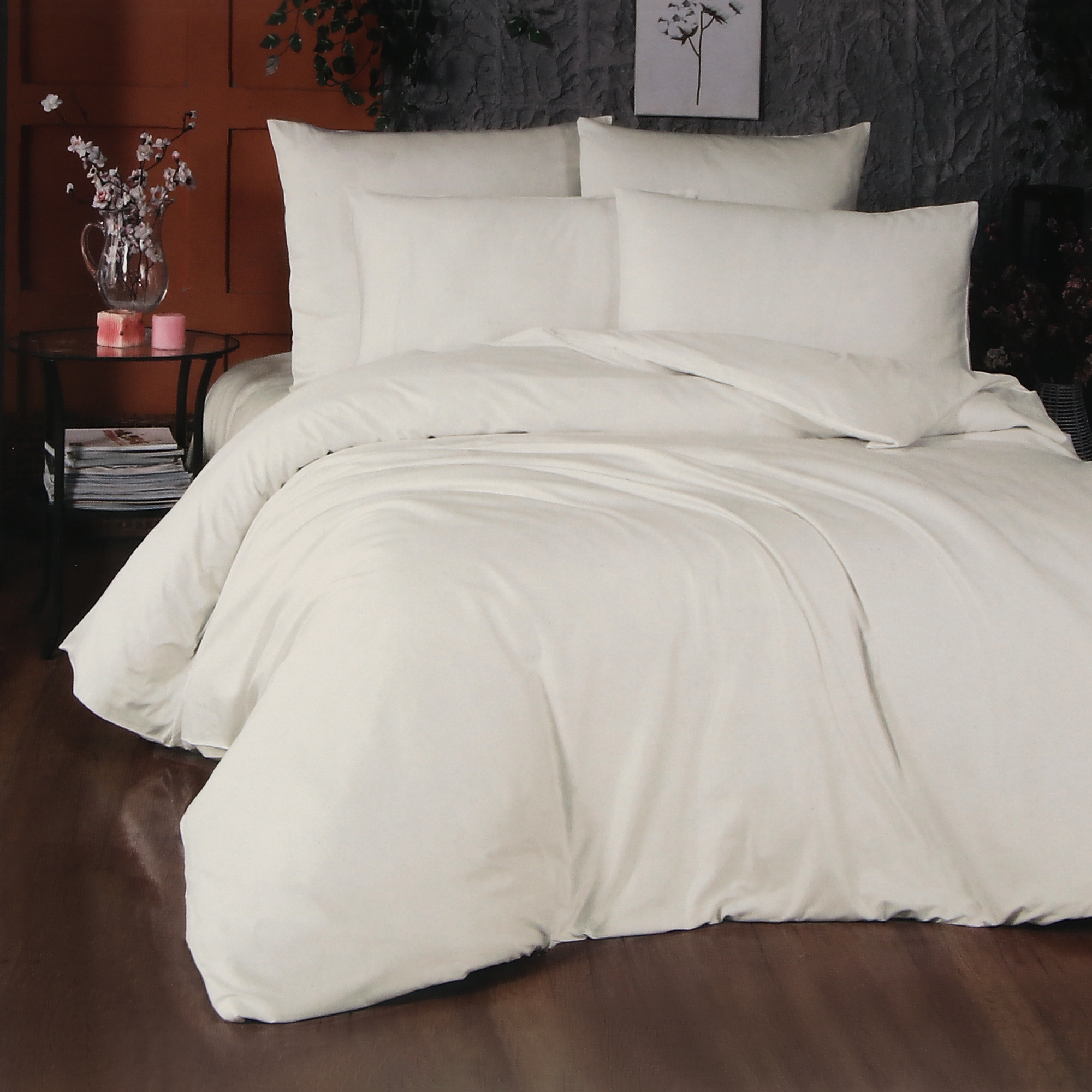 Комплект постельного белья La Besse Ранфорс кремовый Кинг сайз, размер Кинг сайз - фото 1