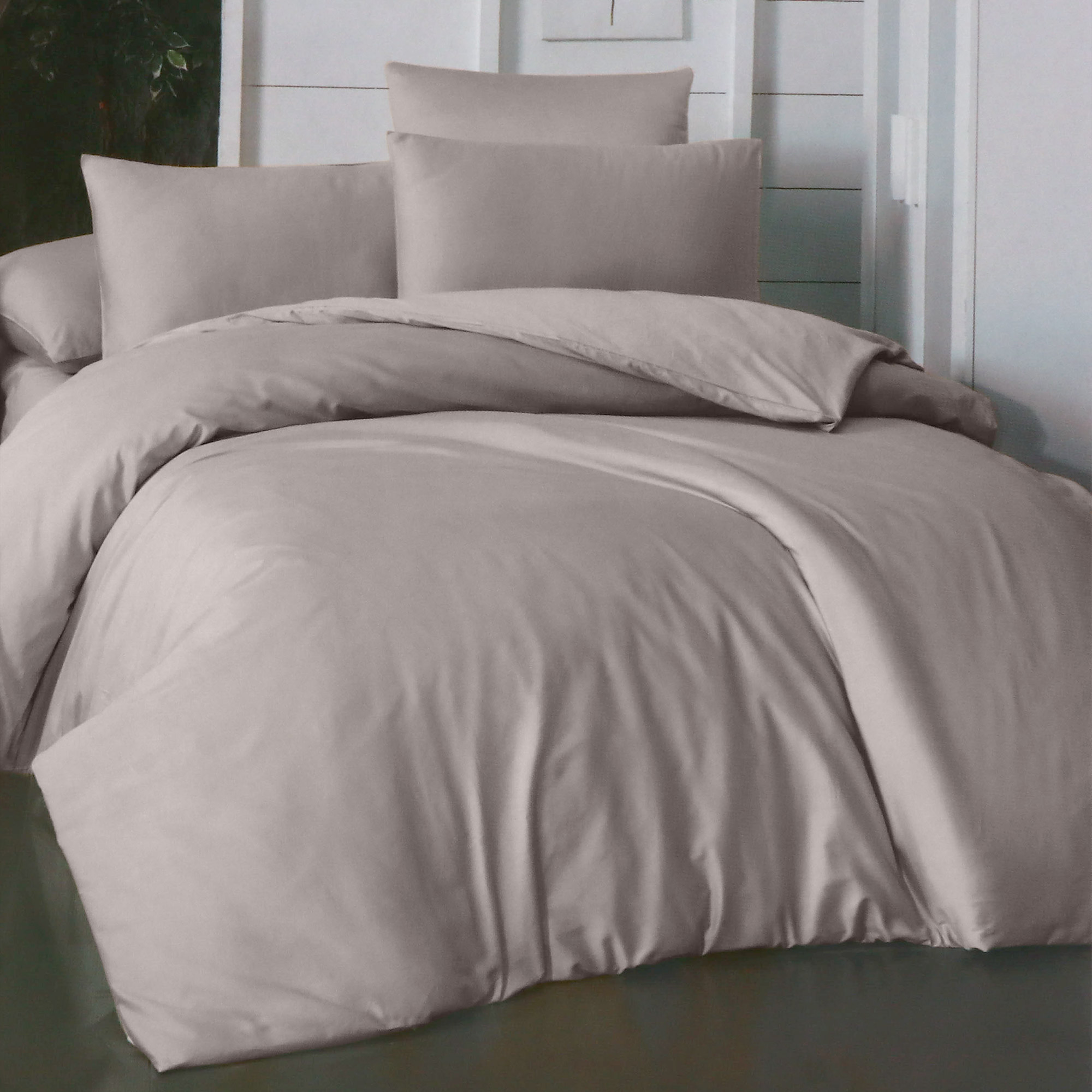 Комплект постельного белья La Besse Премиум Сатин тёмно-серый Семейный, размер Семейный - фото 1