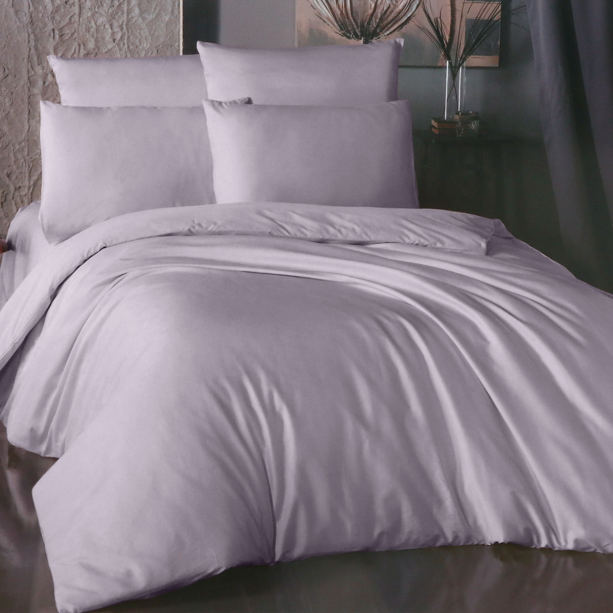 Комплект постельного белья La Besse Премиум Сатин лиловый Полуторный, размер Полуторный - фото 1