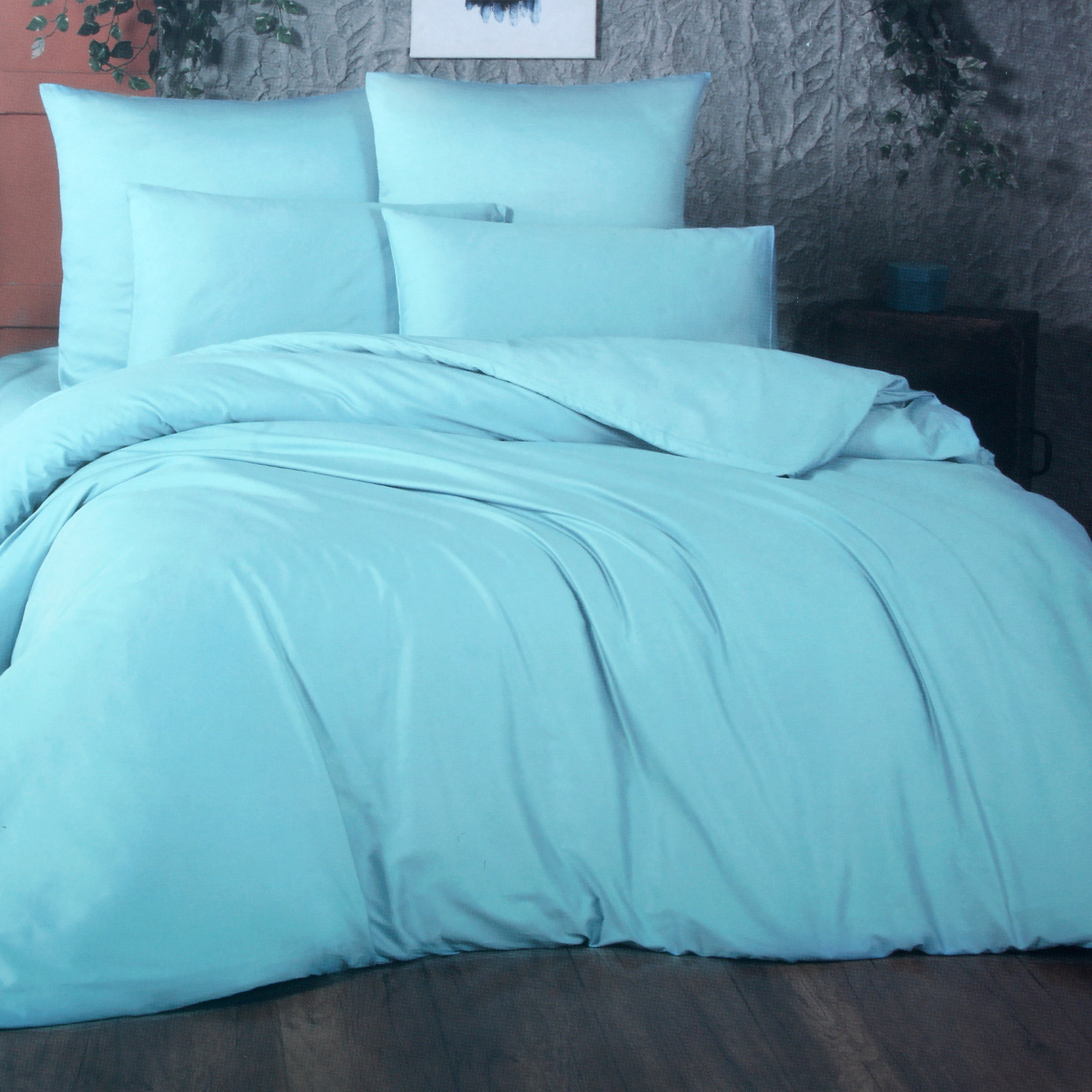 Комплект постельного белья La Besse Премиум Сатин синий Полуторный, размер Полуторный - фото 1