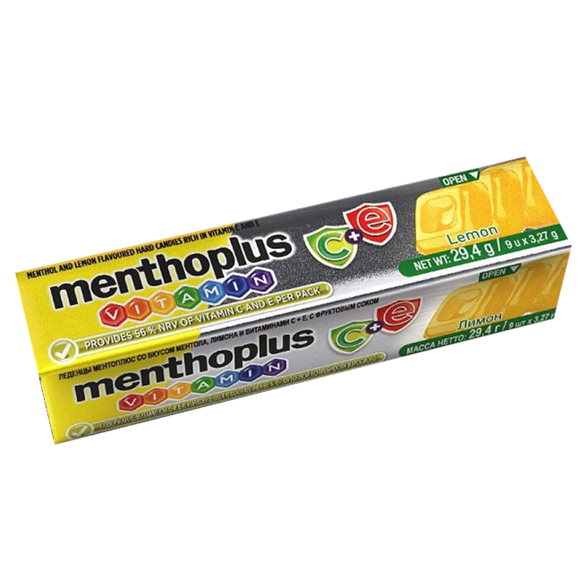 Леденцы Menthoplus Vitamin C+E с лимонным вкусом 29,4 г