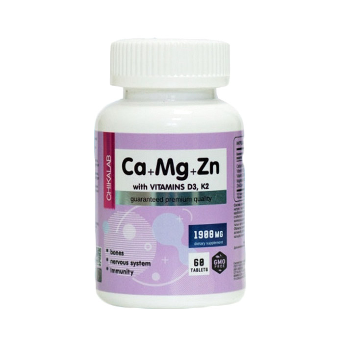 Витамины ChikaLab Ca+Mg+Zn D3 K2 60 капсул 142 г - фото 1