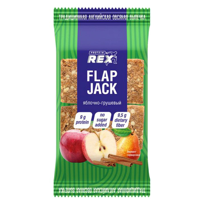 фото Печенье овсяное proteinrex flapjack яблоко, груша 60 г