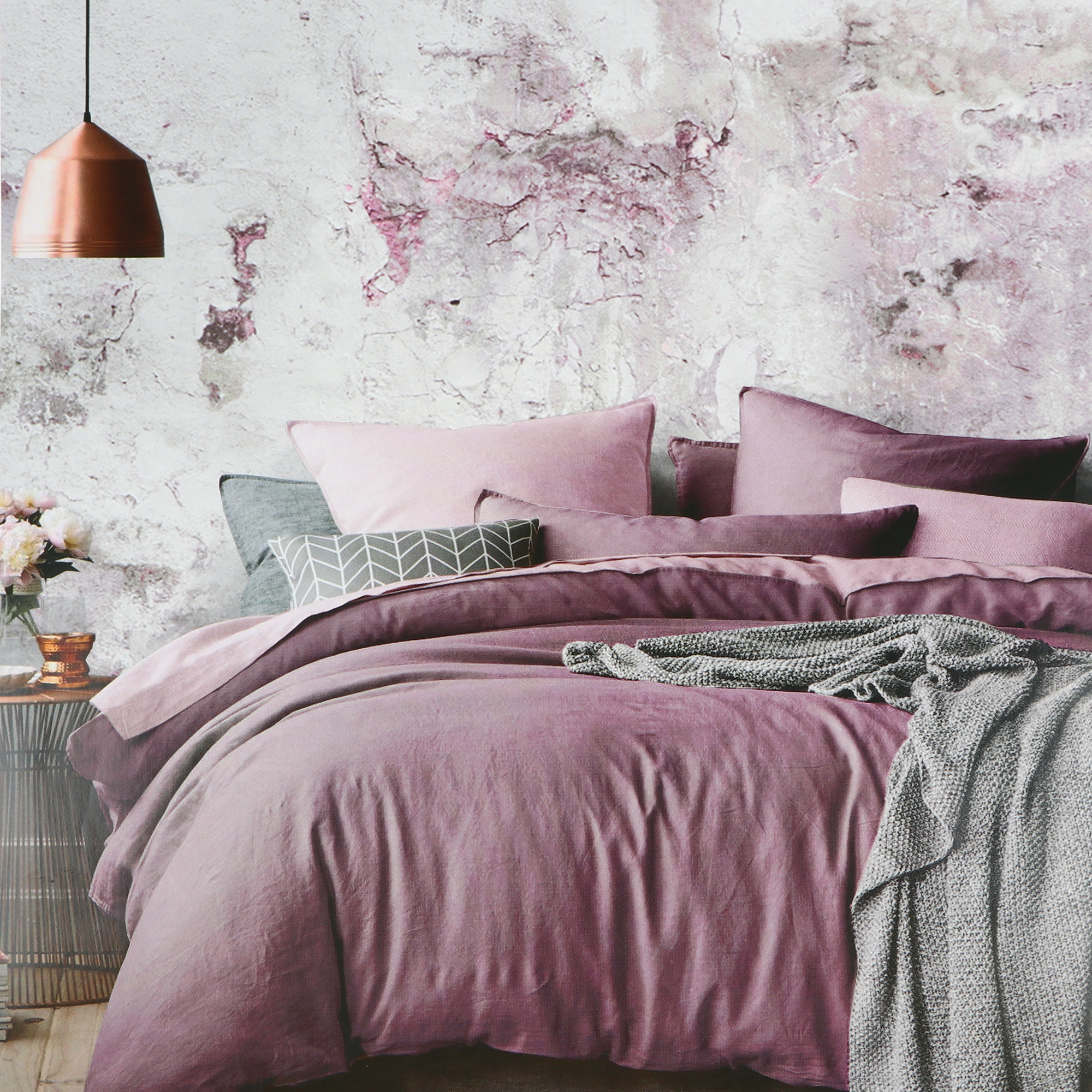 Комплект постельного белья Mona Liza бордовый с розовым Полуторный, цвет розовый, размер Полуторный - фото 1