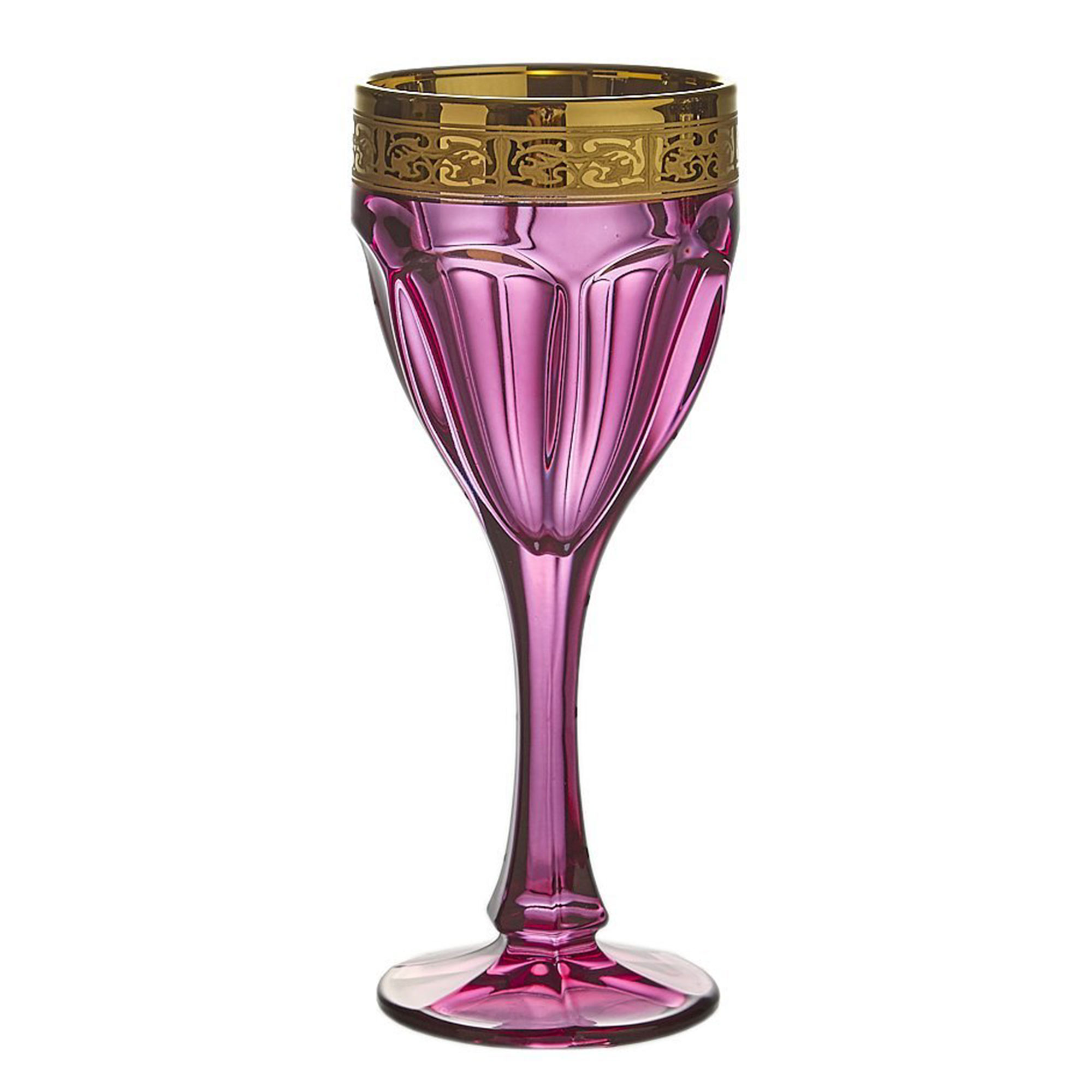 Набор бокалов для вина Crystalite Bohemia Сафари, Моцарт аметист голд 6 шт - фото 1