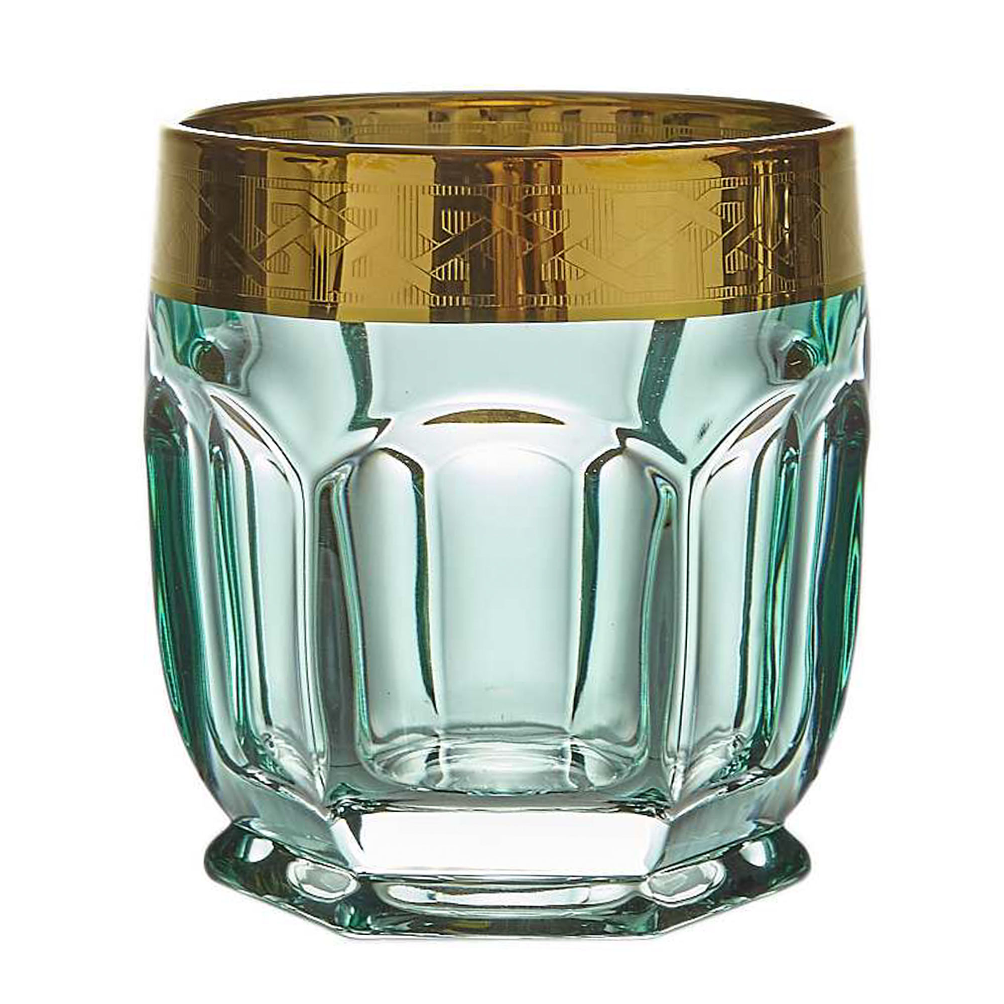 Набор низких стаканов Crystalite Bohemia Моцарт Сафари лагуна голд 6 шт, цвет бирюзовый - фото 1