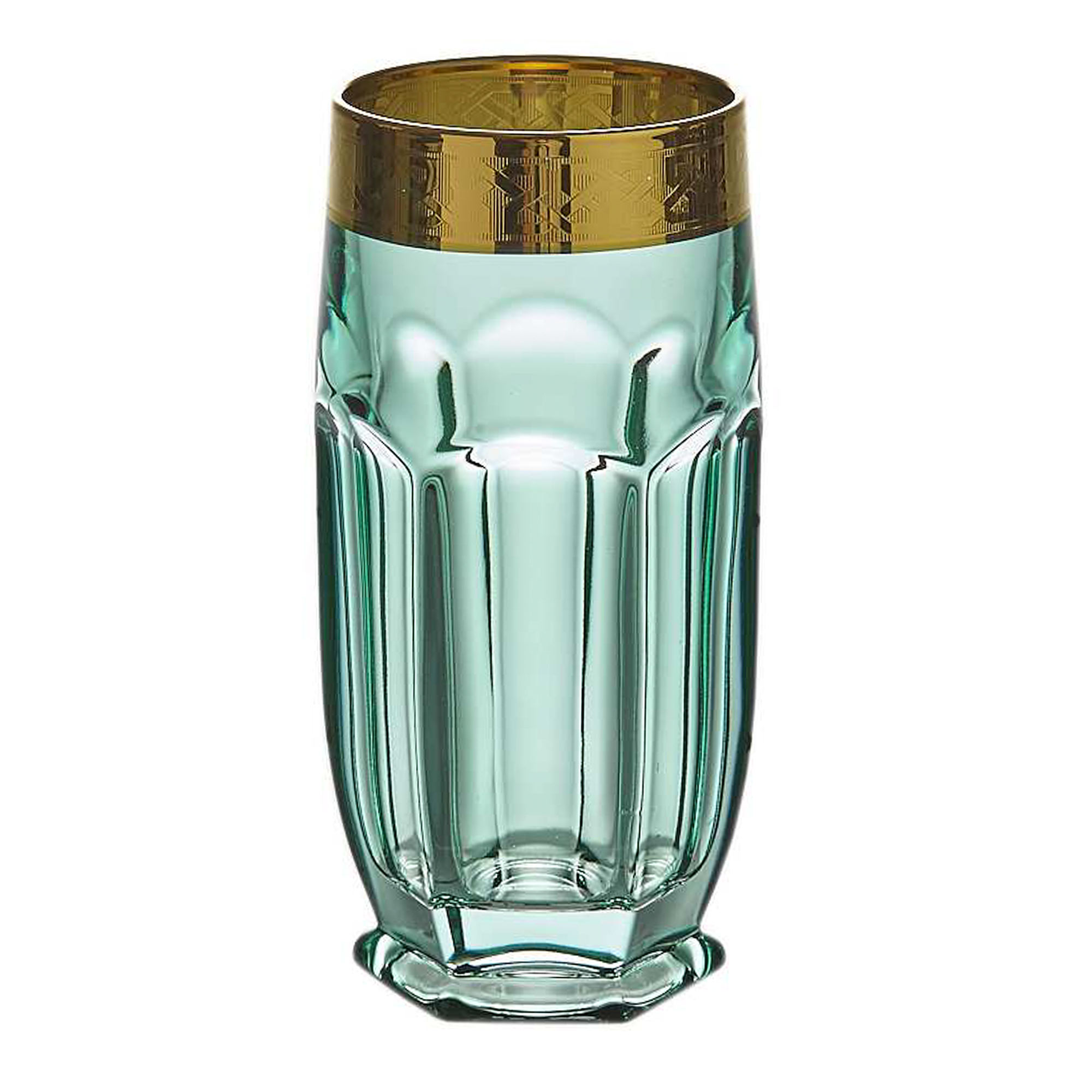 Набор высоких стаканов Crystalite Bohemia Моцарт Сафари лагуна голд 6 шт, цвет бирюзовый - фото 1