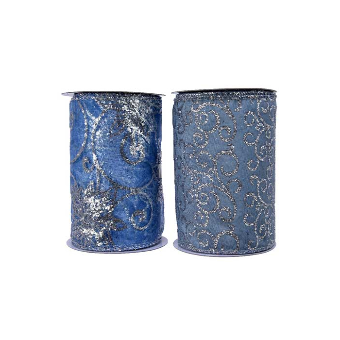 Лента декоративная Kaemingk синяя 12,7x270 см, цвет синий - фото 1