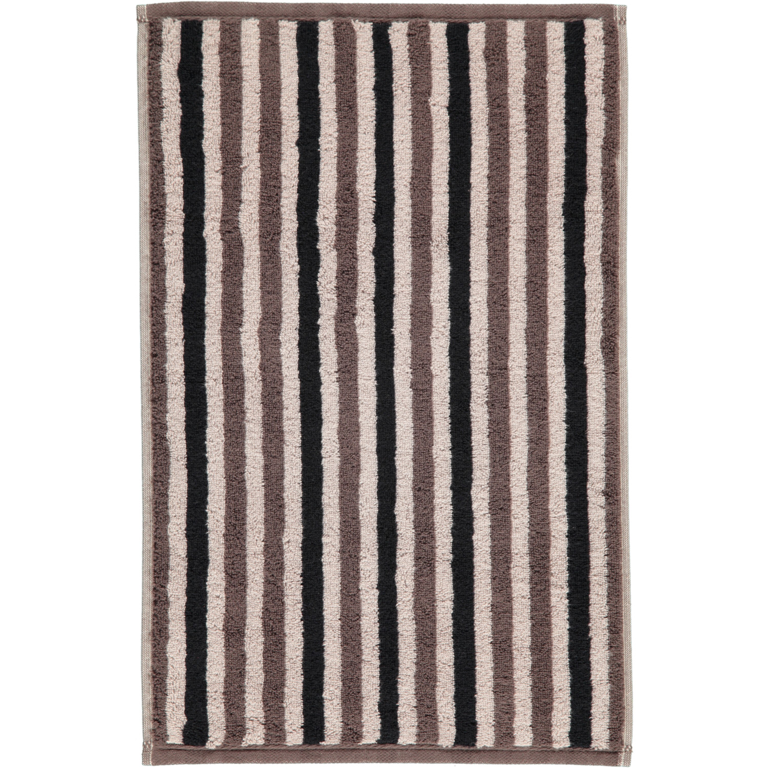 фото Полотенце cawo stripes бежевое с коричневым и чёрным 30х50 см