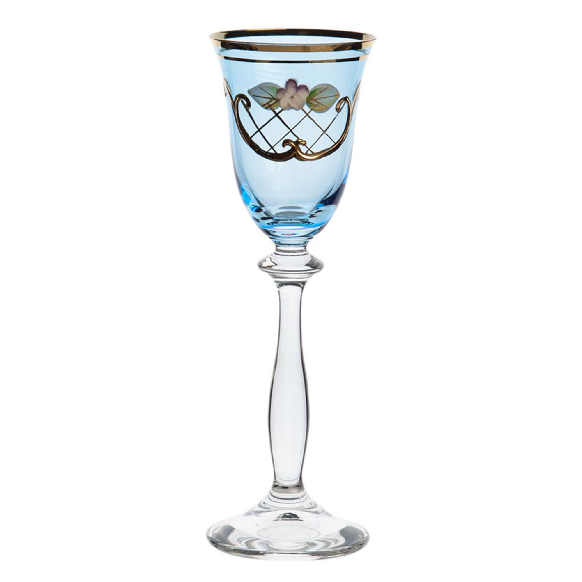 фото Набор рюмок для ликера анжела голубой 6 шт bohemia glass