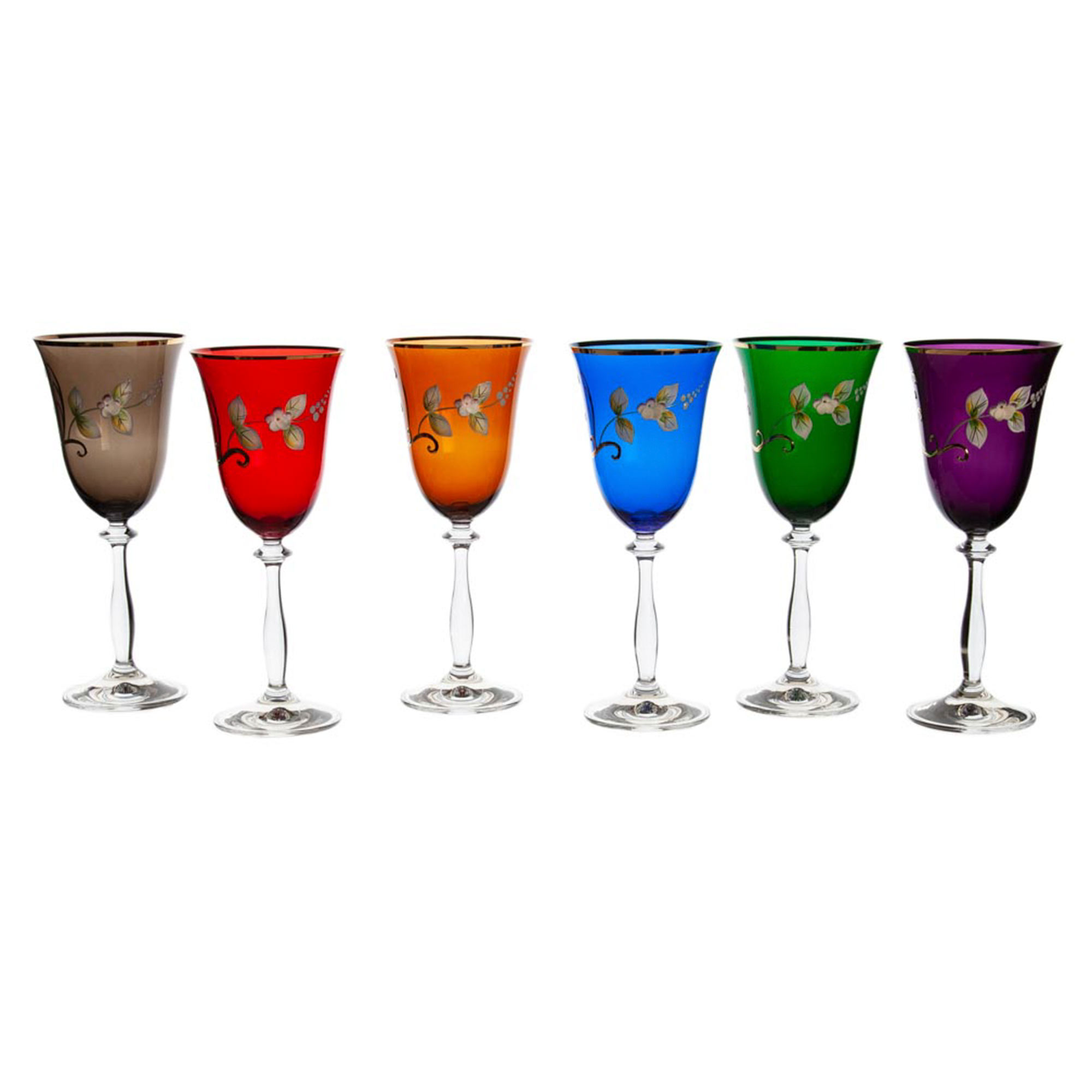 Набор бокалов для вина Анжела V0011Q Арлекино 6 шт, цвет разноцветный - фото 1