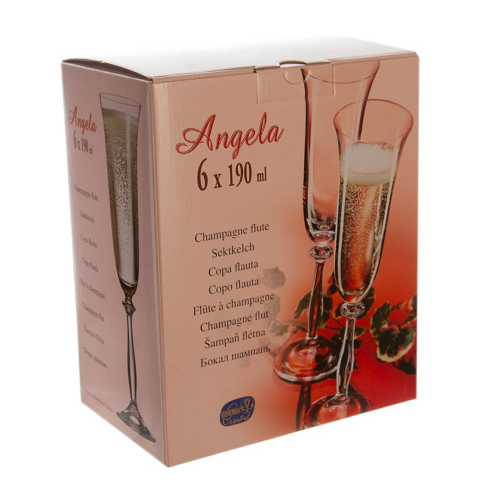 Набор бокалов для шампанского Анжела V0011Q Арлекино 6 шт, цвет разноцветный - фото 2
