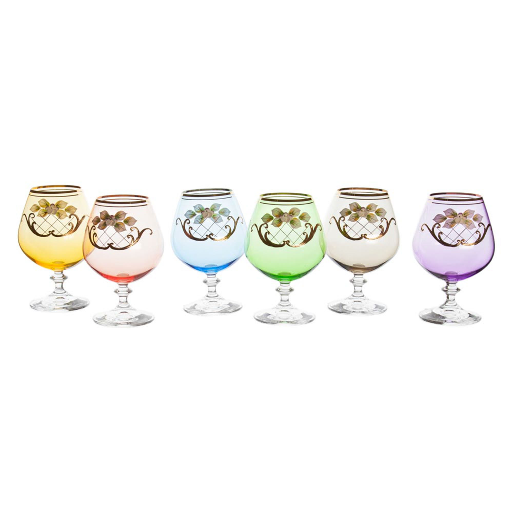 Набор бокалов для коньяка Анжела V0023Q Арлекино 6 шт, цвет разноцветный - фото 1
