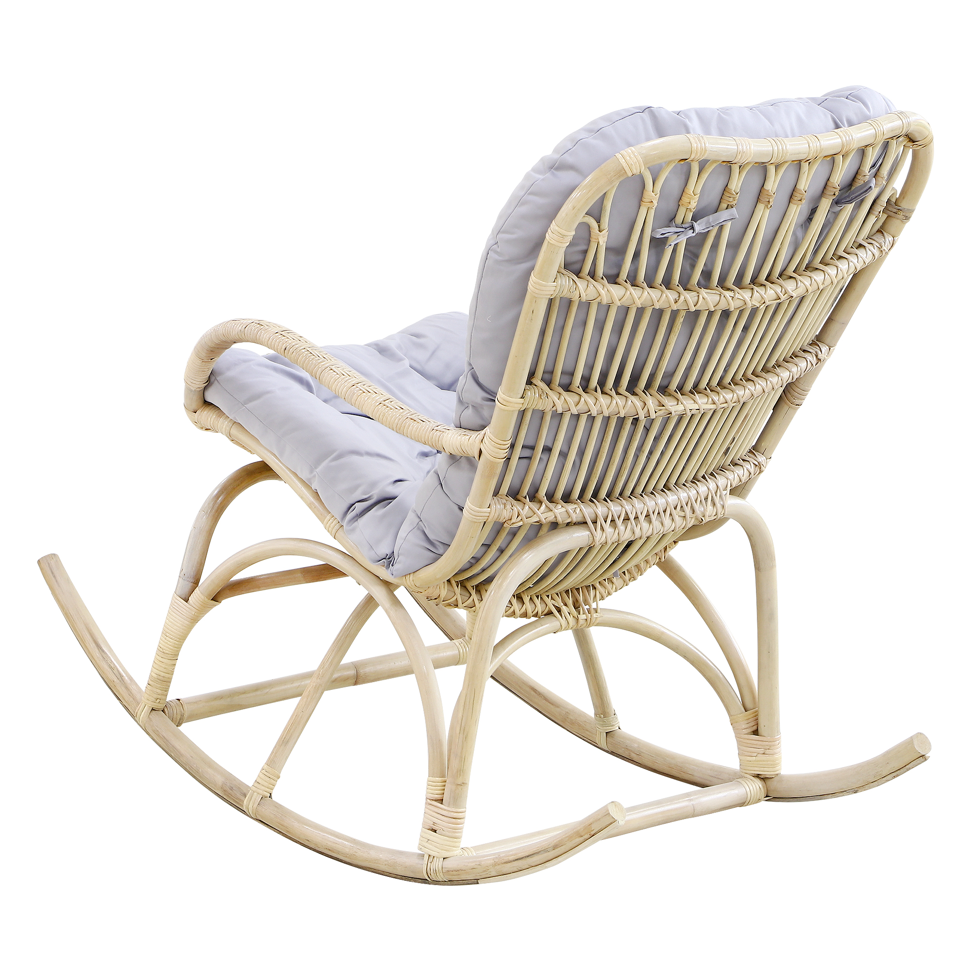 фото Кресло-качалка rattan grand white wash с подушками