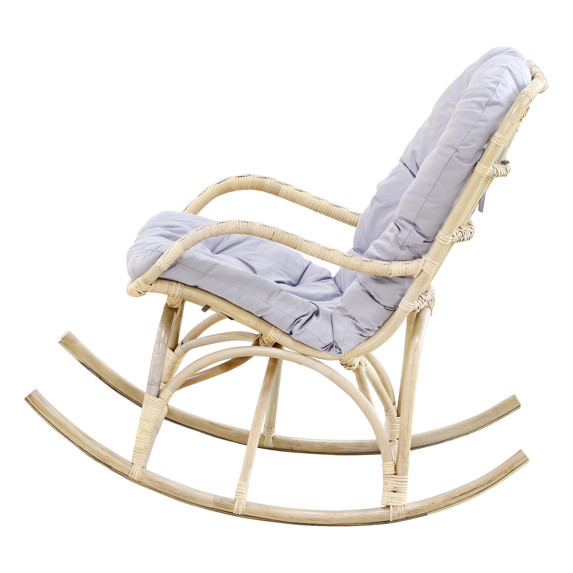 фото Кресло-качалка rattan grand white wash с подушками