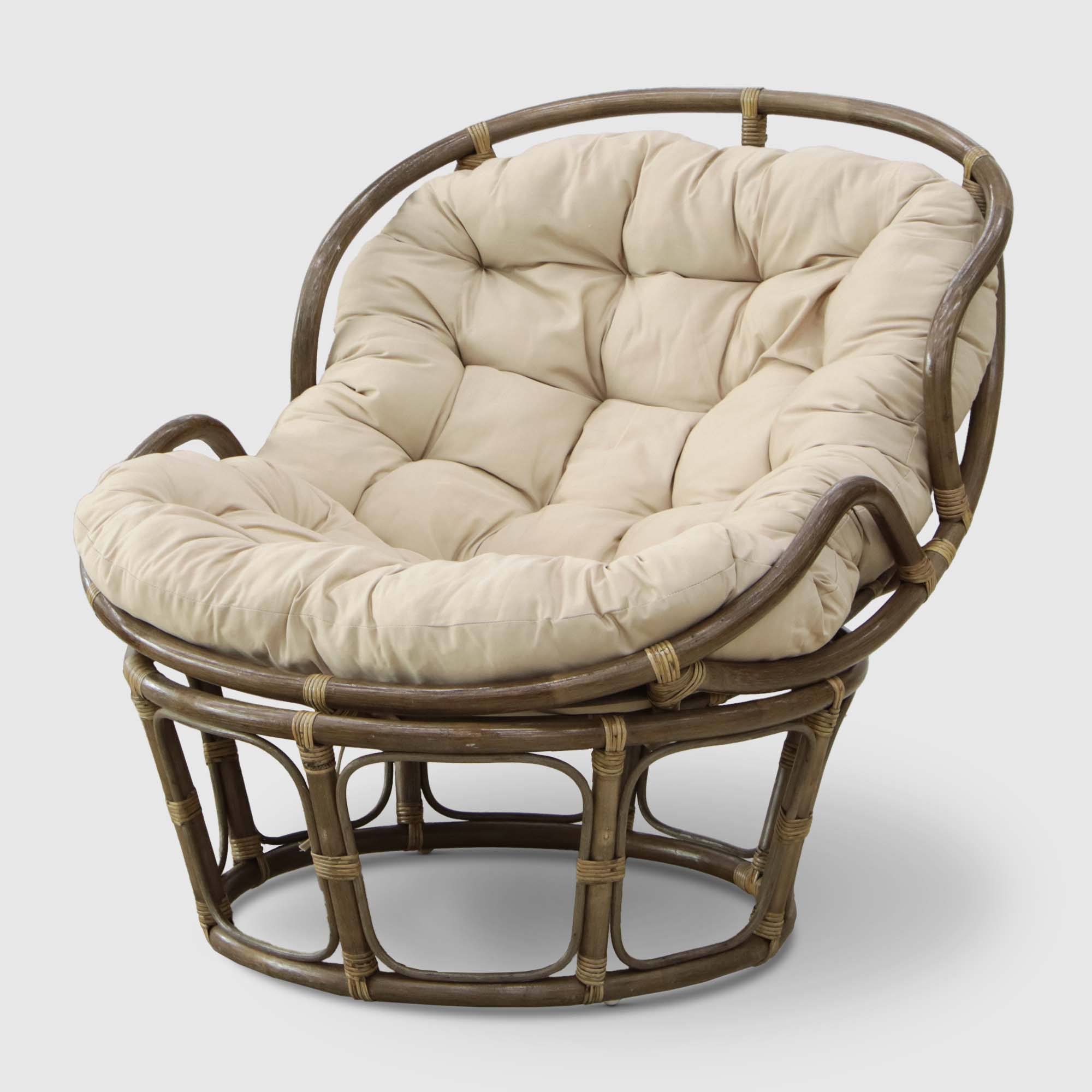 Кресло-папасан Rattan grand brown с подушкой, цвет натуральный - фото 1