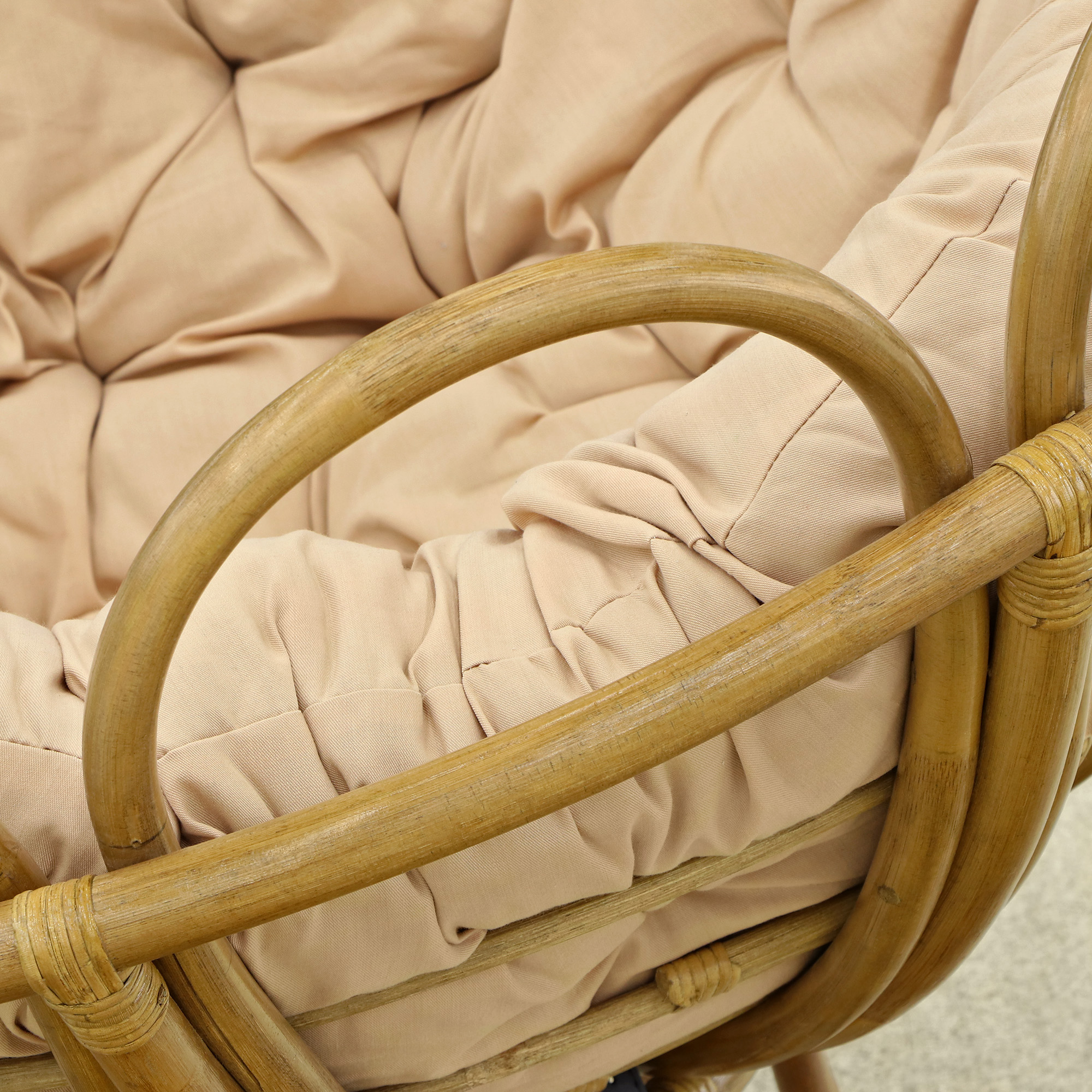 Кресло-папасан Rattan grand flower brown с подушкой - фото 4