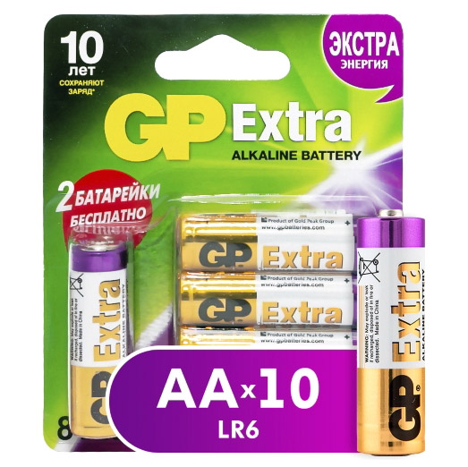 

Батарейки GP Extra Alkaline АА LR6 10 шт